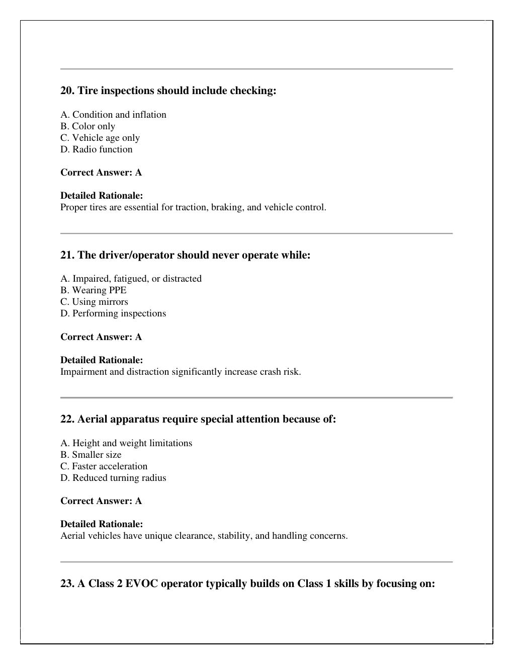 Preview page 7 of Virginia Fire Programs EVOC (Emergency Vehicle Operator Course) exam  2026/2027 version /instant pdf