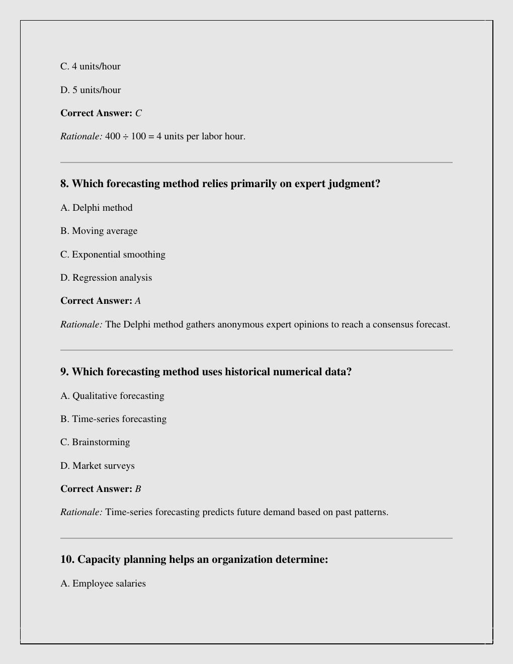 Preview page 3 of WGU C215 – Operations Management Objective Assessment Practice Exam  (2025–2026) updated this month