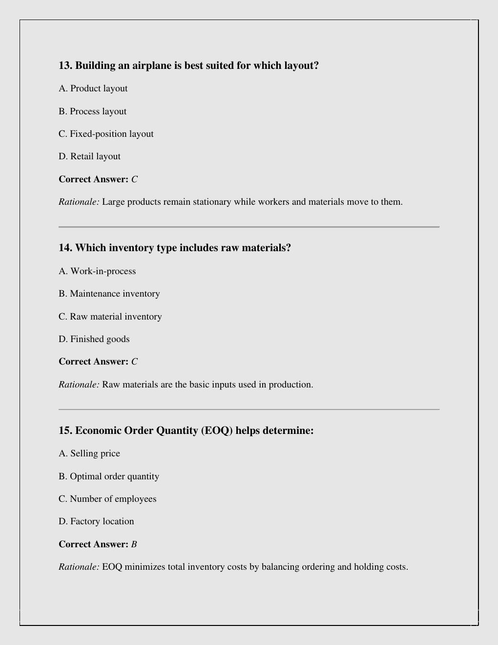 Preview page 5 of WGU C215 – Operations Management Objective Assessment Practice Exam  (2025–2026) updated this month