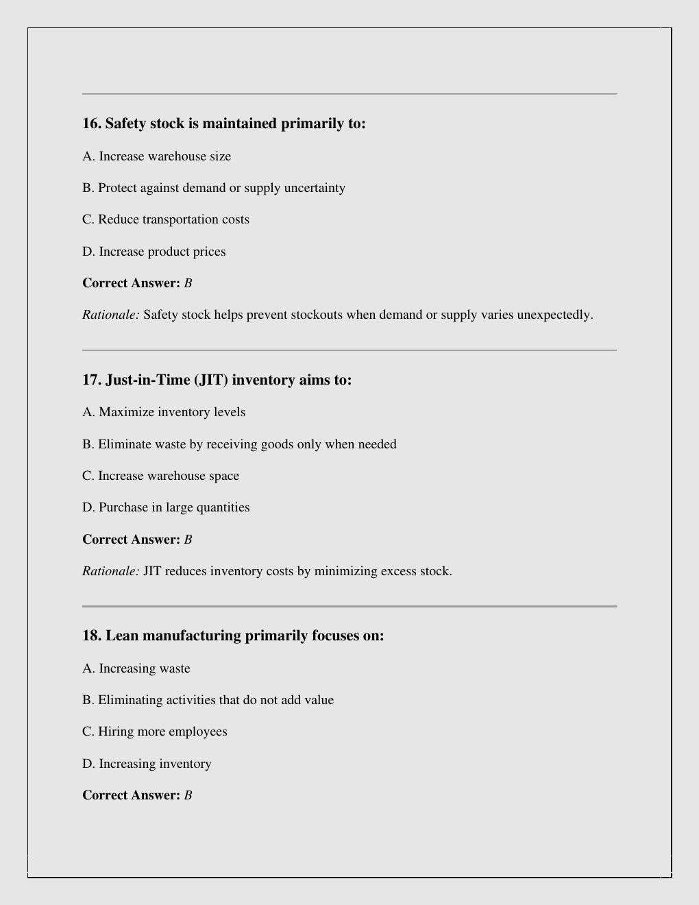 Preview page 6 of WGU C215 – Operations Management Objective Assessment Practice Exam  (2025–2026) updated this month