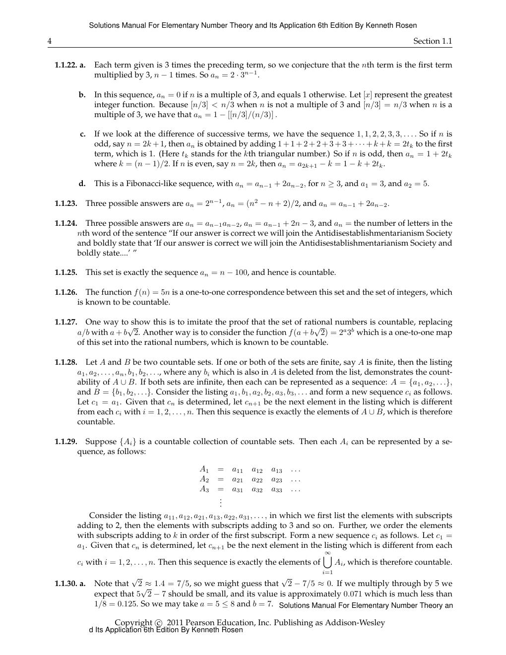 Preview page 7 of Solutions Manual Elementary Number Theory and Its Application 6th Edition By Kenneth Rosen