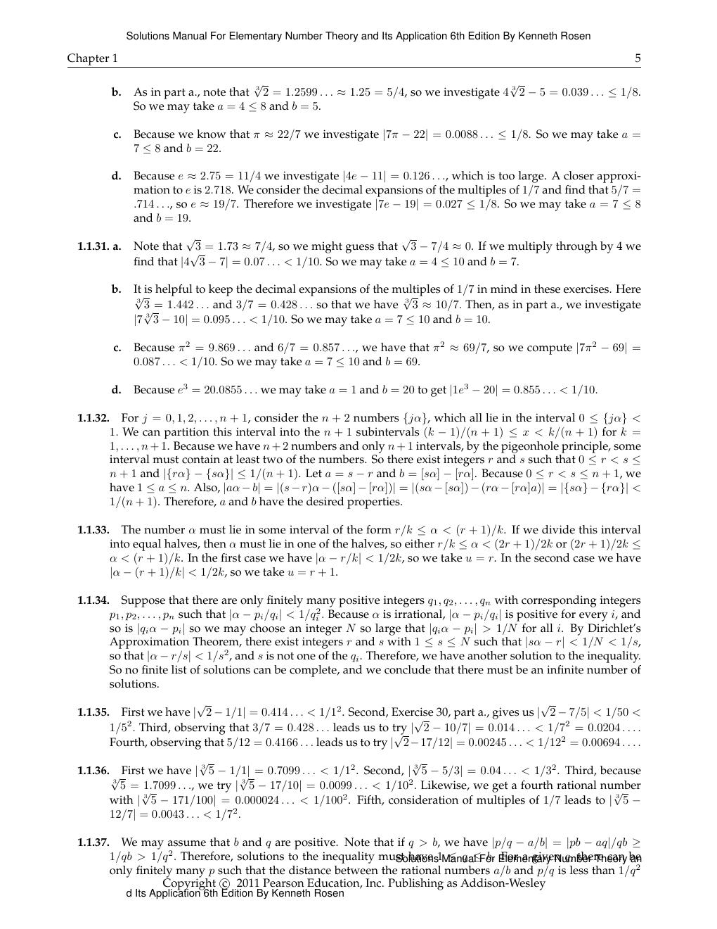 Preview page 8 of Solutions Manual Elementary Number Theory and Its Application 6th Edition By Kenneth Rosen