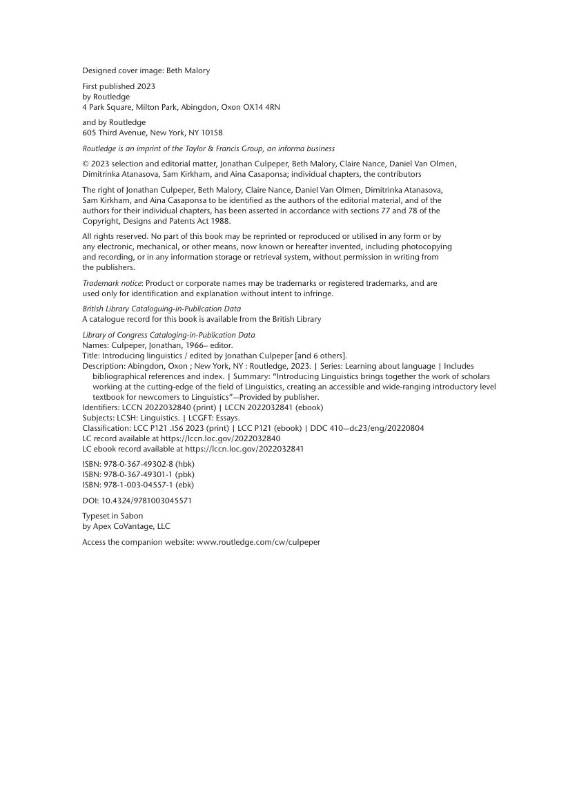 Preview page 5 of eBook [PDF] Introducing Linguistics By Jonathan Culpeper, Beth Malory