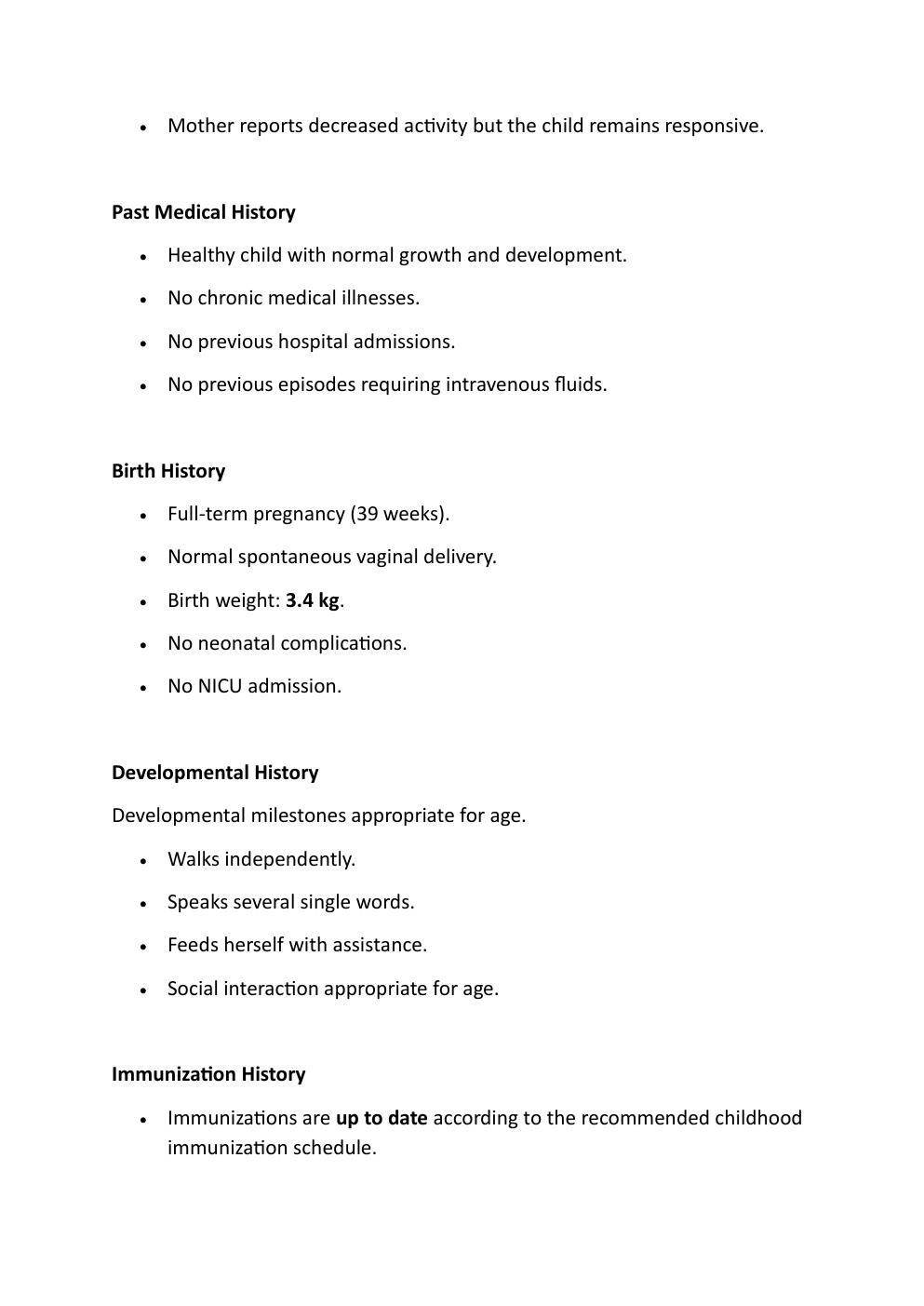 Preview page 5 of IHUMAN CASE STUDY. LAYLA  STEVENS, 18-MONTHS-OLD.  REASON FOR ENCOUNTER:  VOMITTING AND DIARRHEA.   EXAM STUDY GUIDE. GR