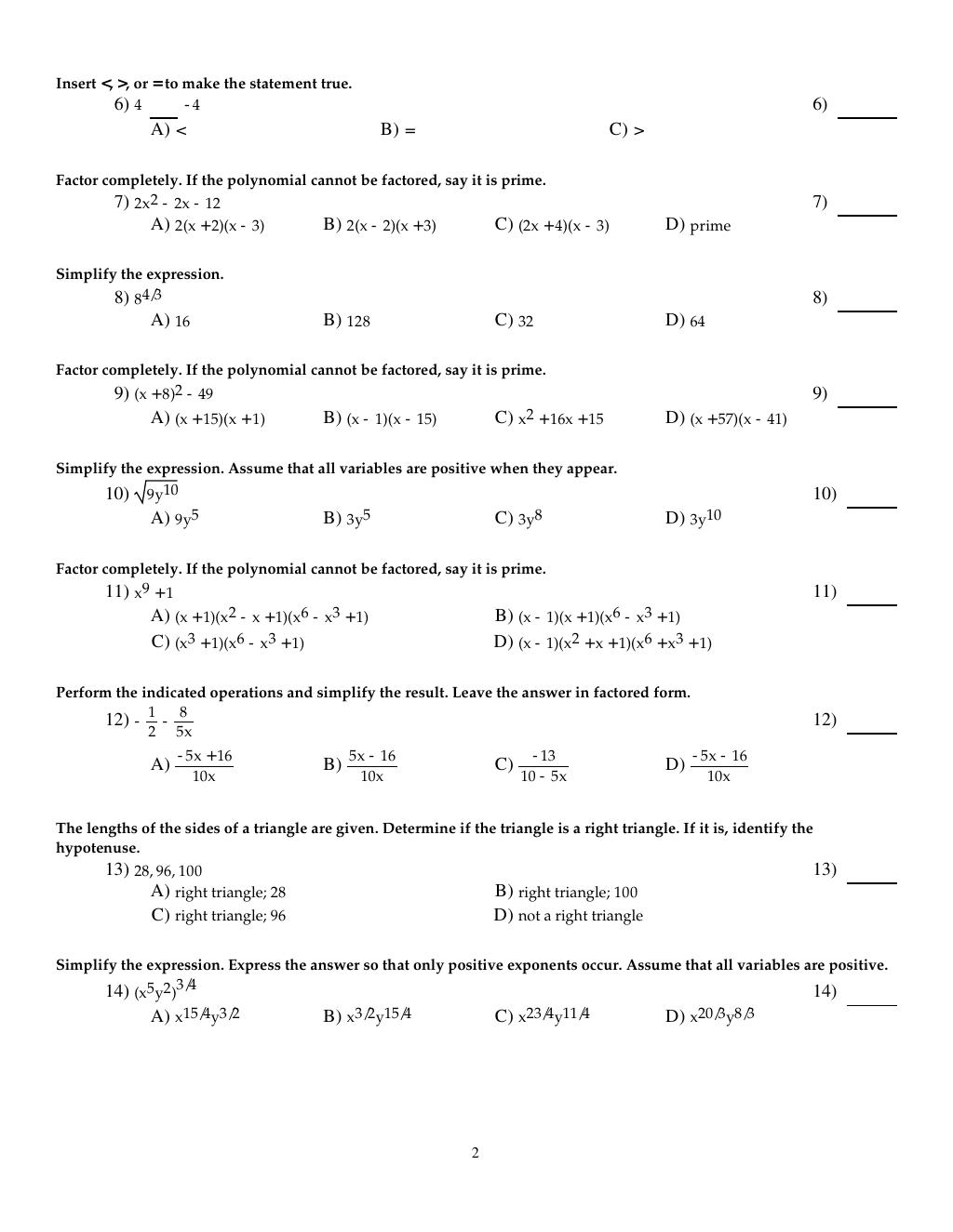 Preview page 4 of Test Bank for Algebra and Trigonometry Enhanced with Graphing Utilities 9th Edition By Michael Sullivan