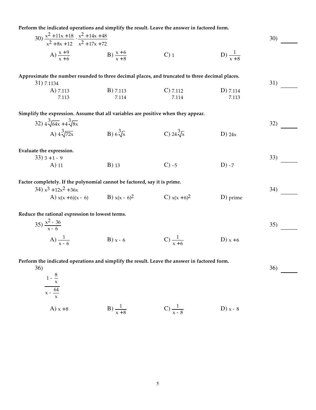 Preview page 7 of Test Bank for Algebra and Trigonometry Enhanced with Graphing Utilities 9th Edition By Michael Sullivan
