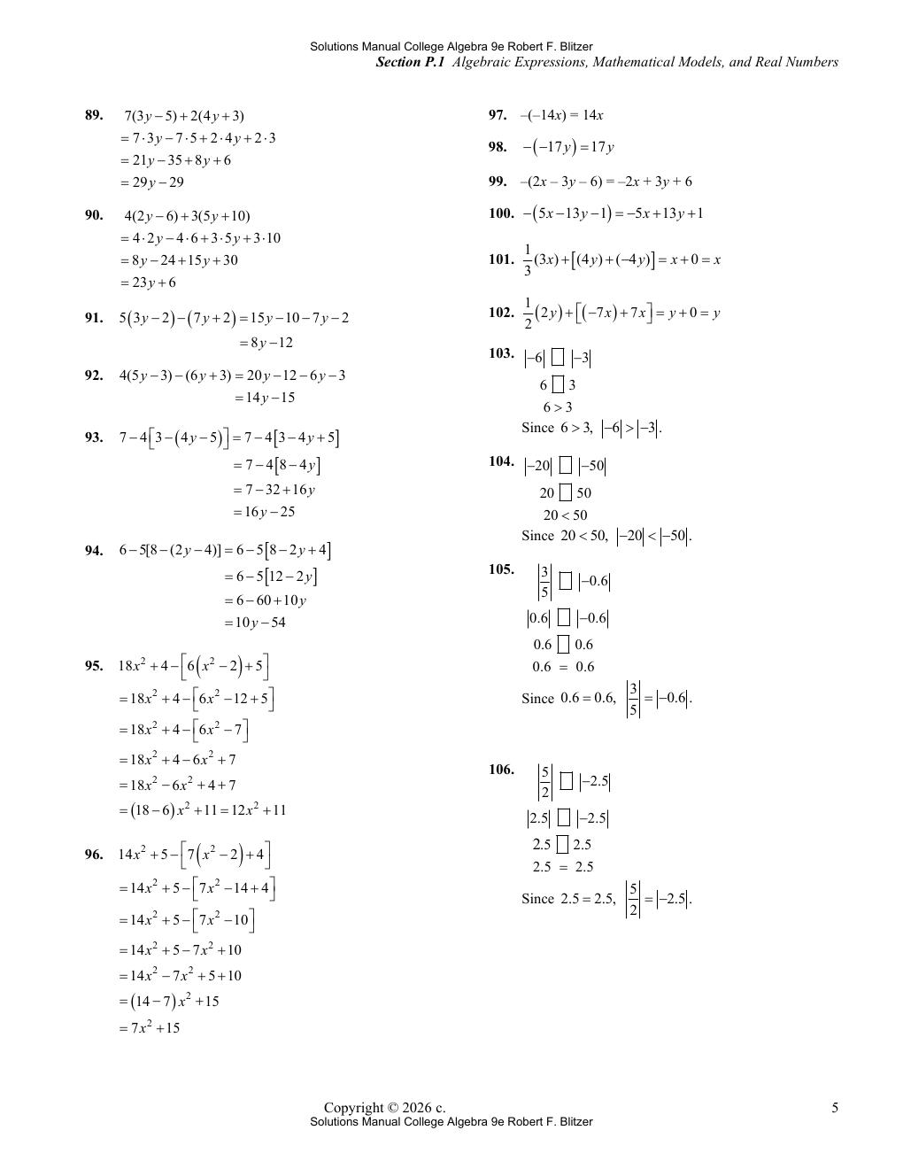 Preview page 7 of Solutions Manual For College Algebra 9th Edition By Robert F. Blitzer