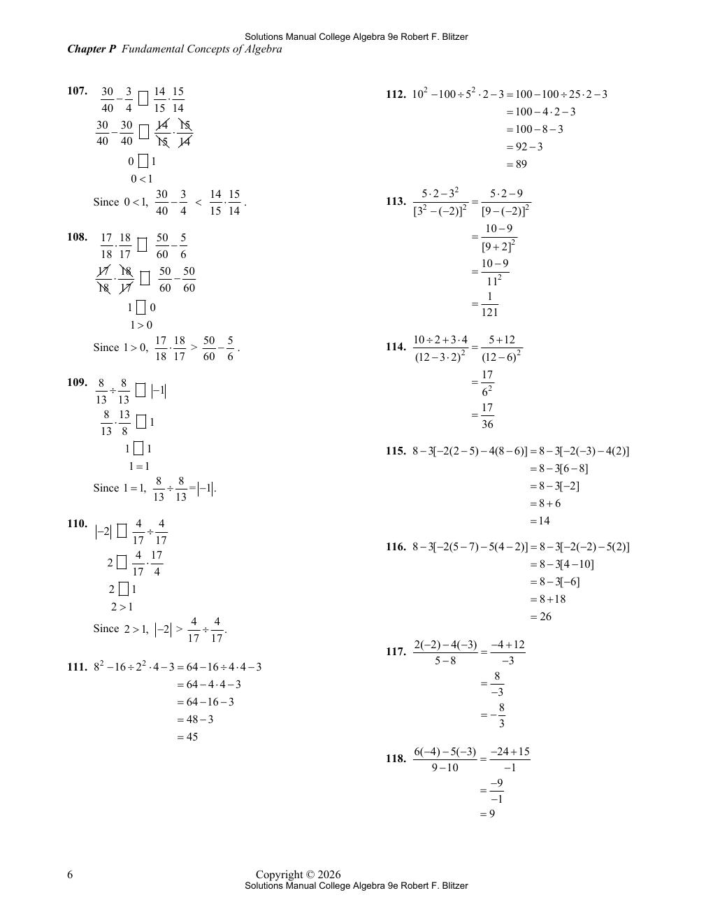 Preview page 8 of Solutions Manual For College Algebra 9th Edition By Robert F. Blitzer