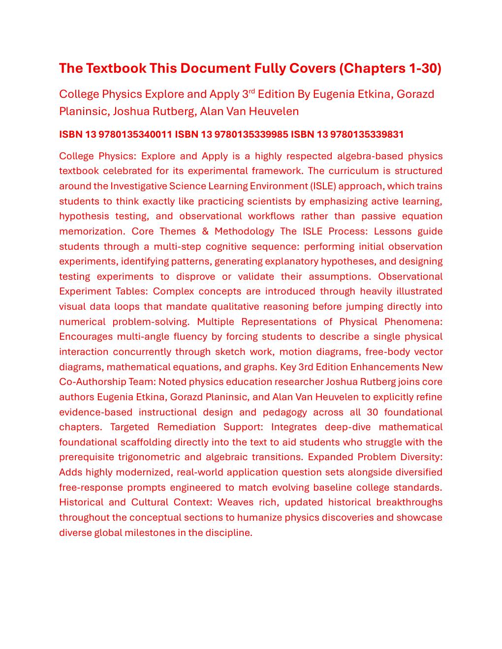Preview page 3 of Solutions Manual for College Physics Explore and Apply 3rd Edition By Eugenia Etkina, Gorazd Planinsic, Joshua Rutberg,