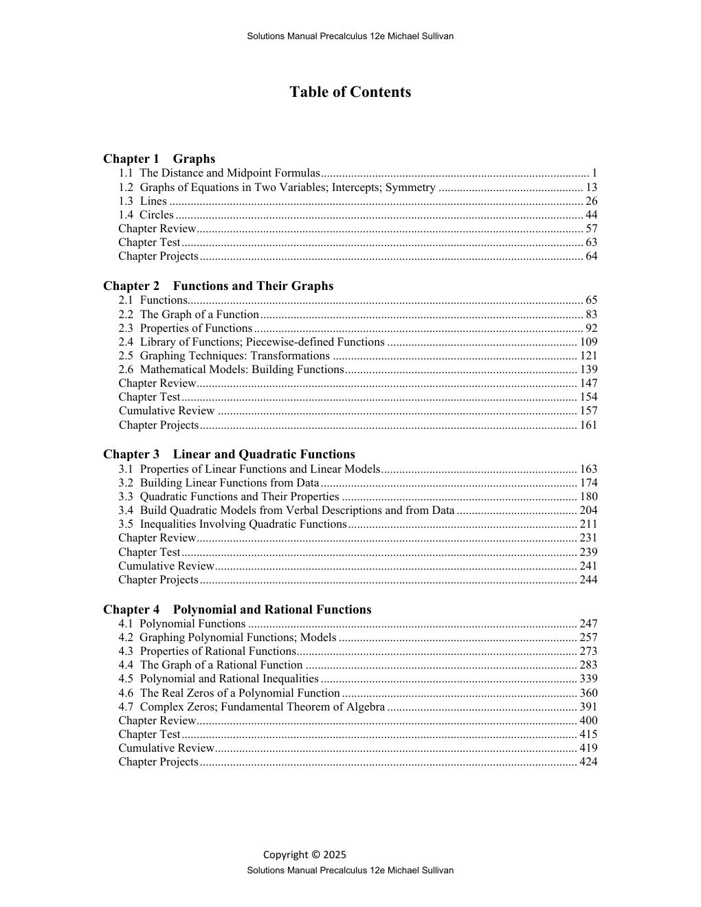 Preview page 4 of Solutions Manual for Precalculus 12th Edition By Michael Sullivan