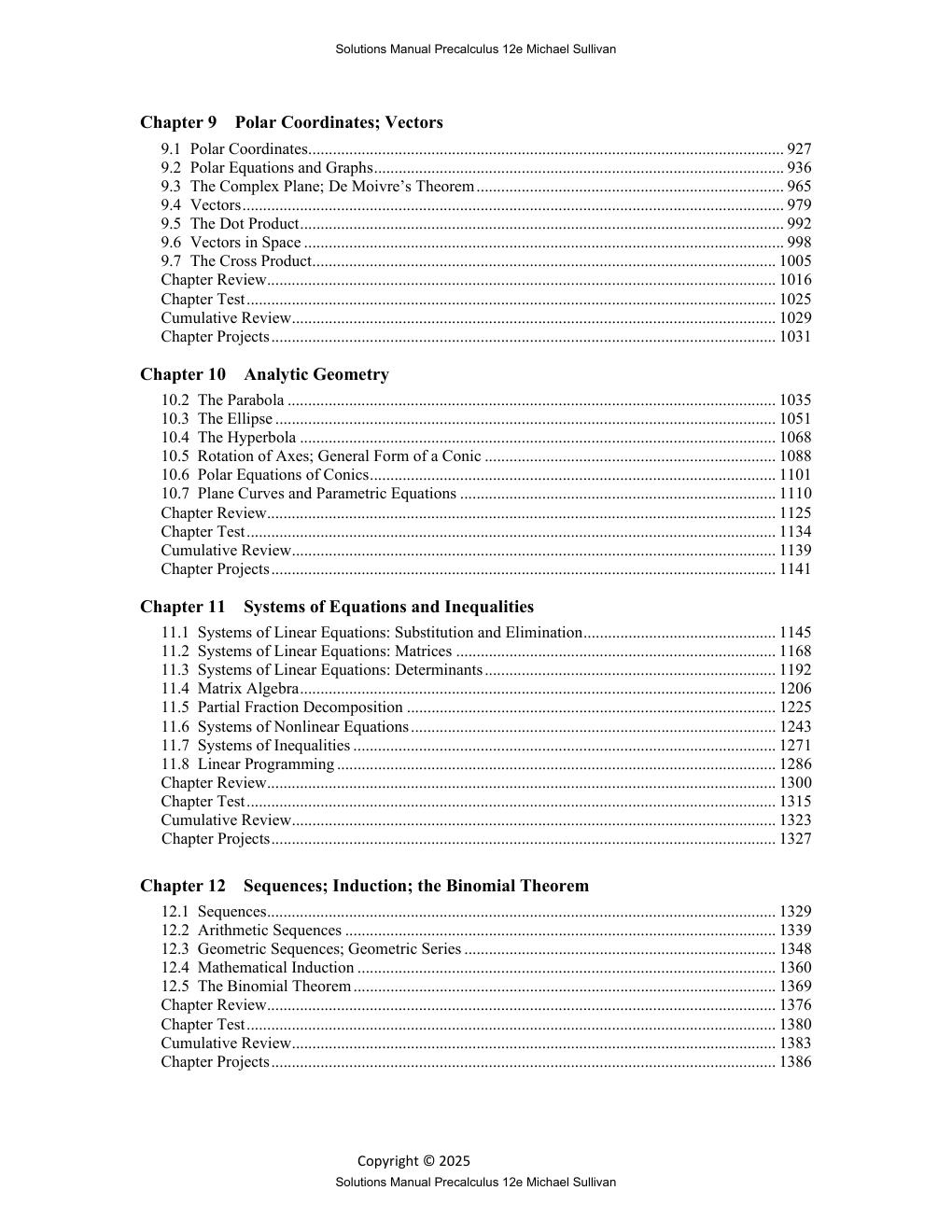 Preview page 6 of Solutions Manual for Precalculus 12th Edition By Michael Sullivan