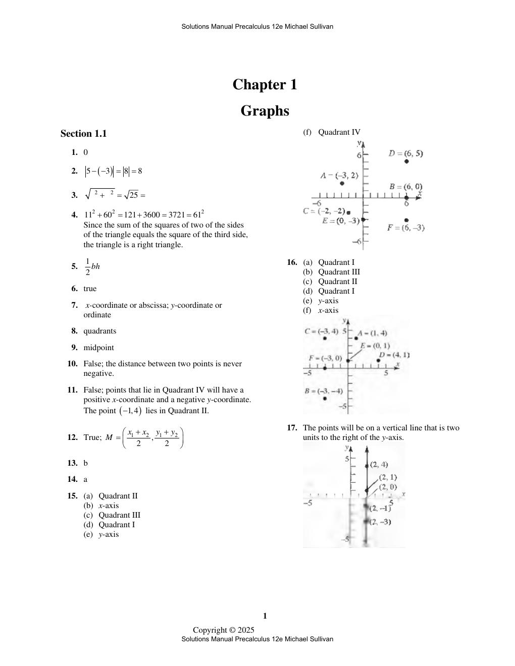 Preview page 8 of Solutions Manual for Precalculus 12th Edition By Michael Sullivan