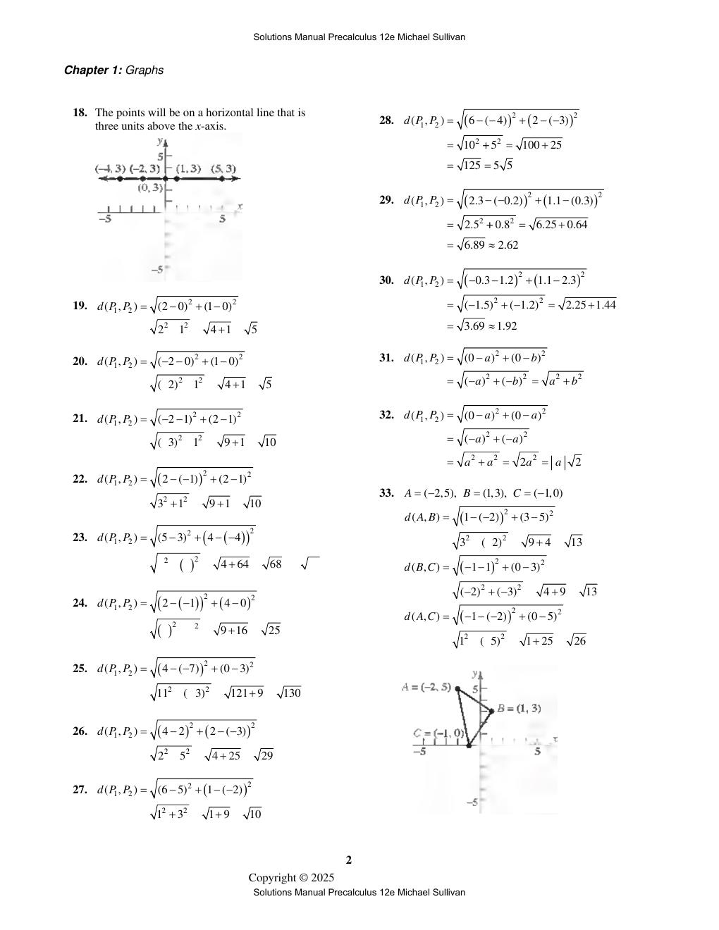 Preview page 9 of Solutions Manual for Precalculus 12th Edition By Michael Sullivan