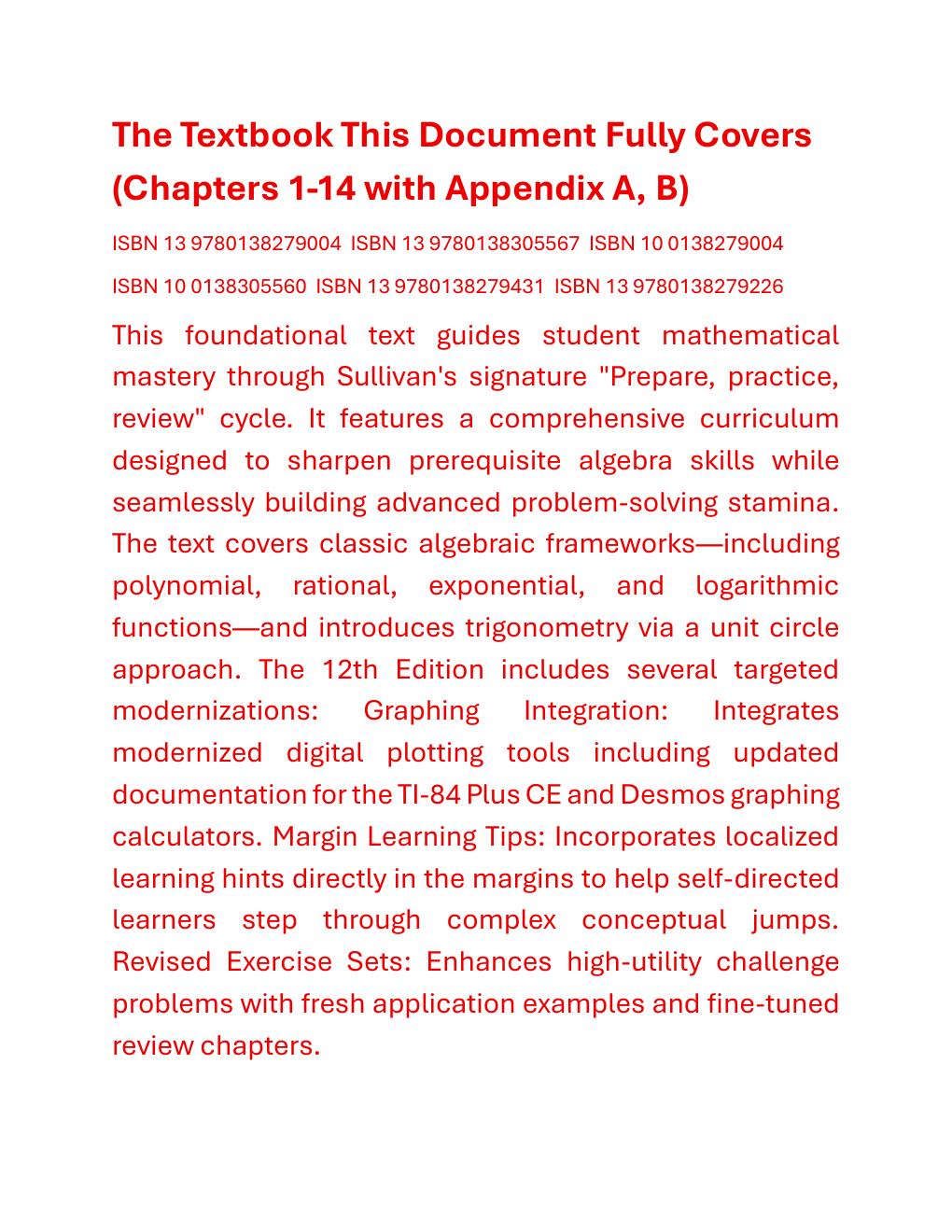 Preview page 2 of Test Bank for Precalculus 12th Edition By Michael Sullivan