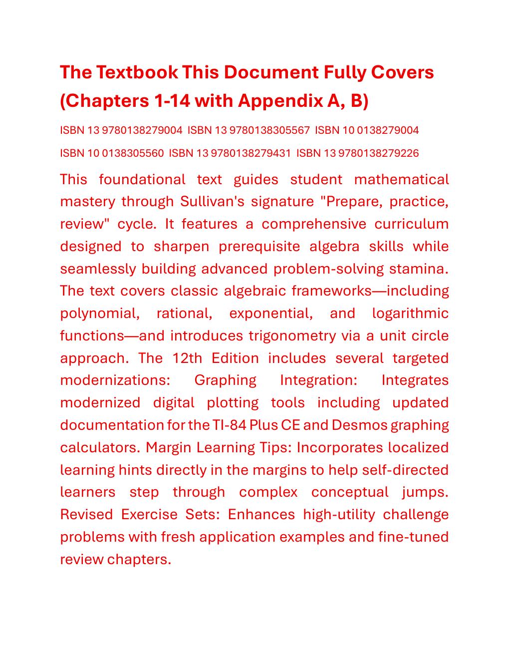 Preview page 3 of Test Bank for Precalculus 12th Edition By Michael Sullivan
