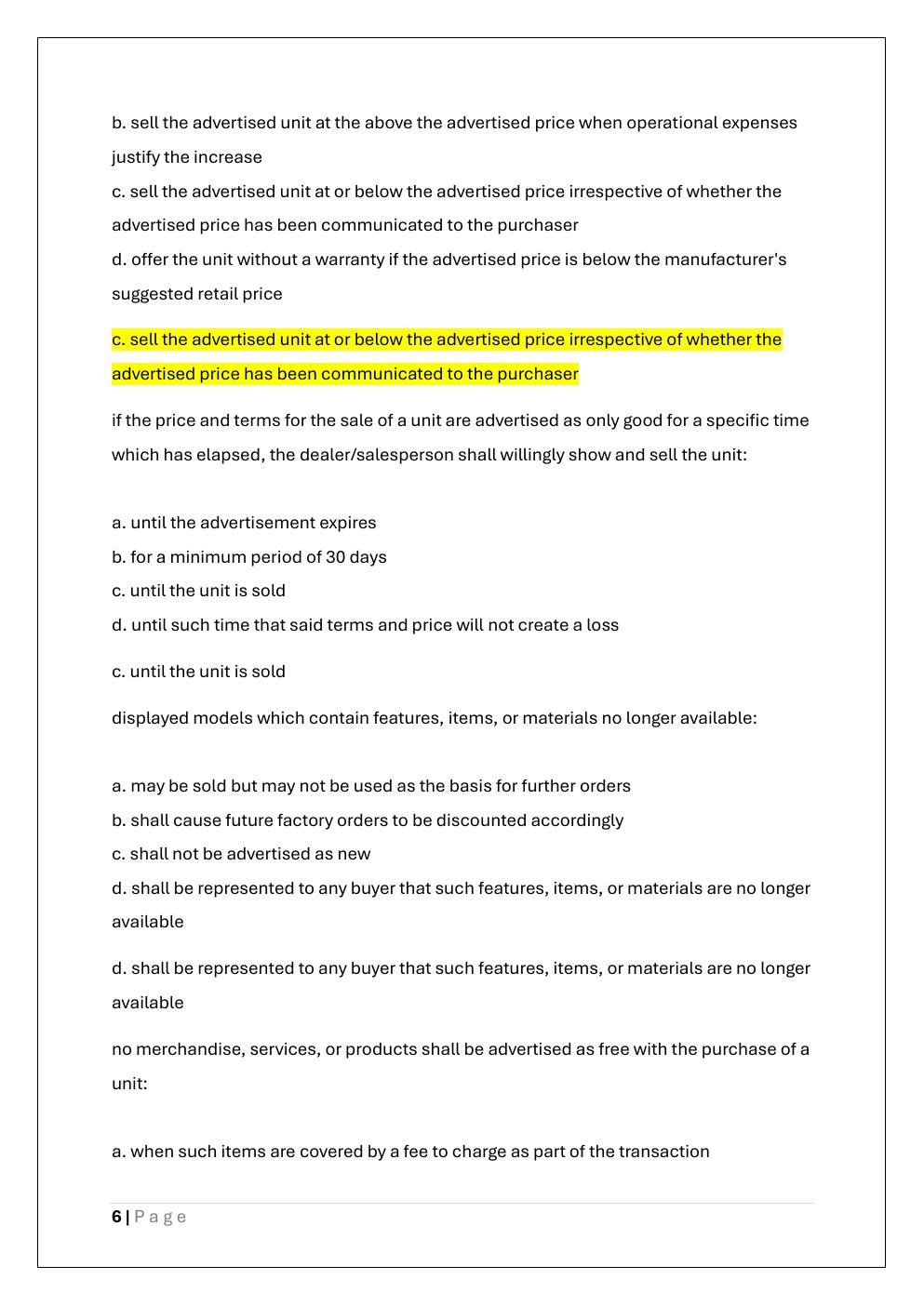 Preview page 6 of MANUFACTURED HOME EXAM
