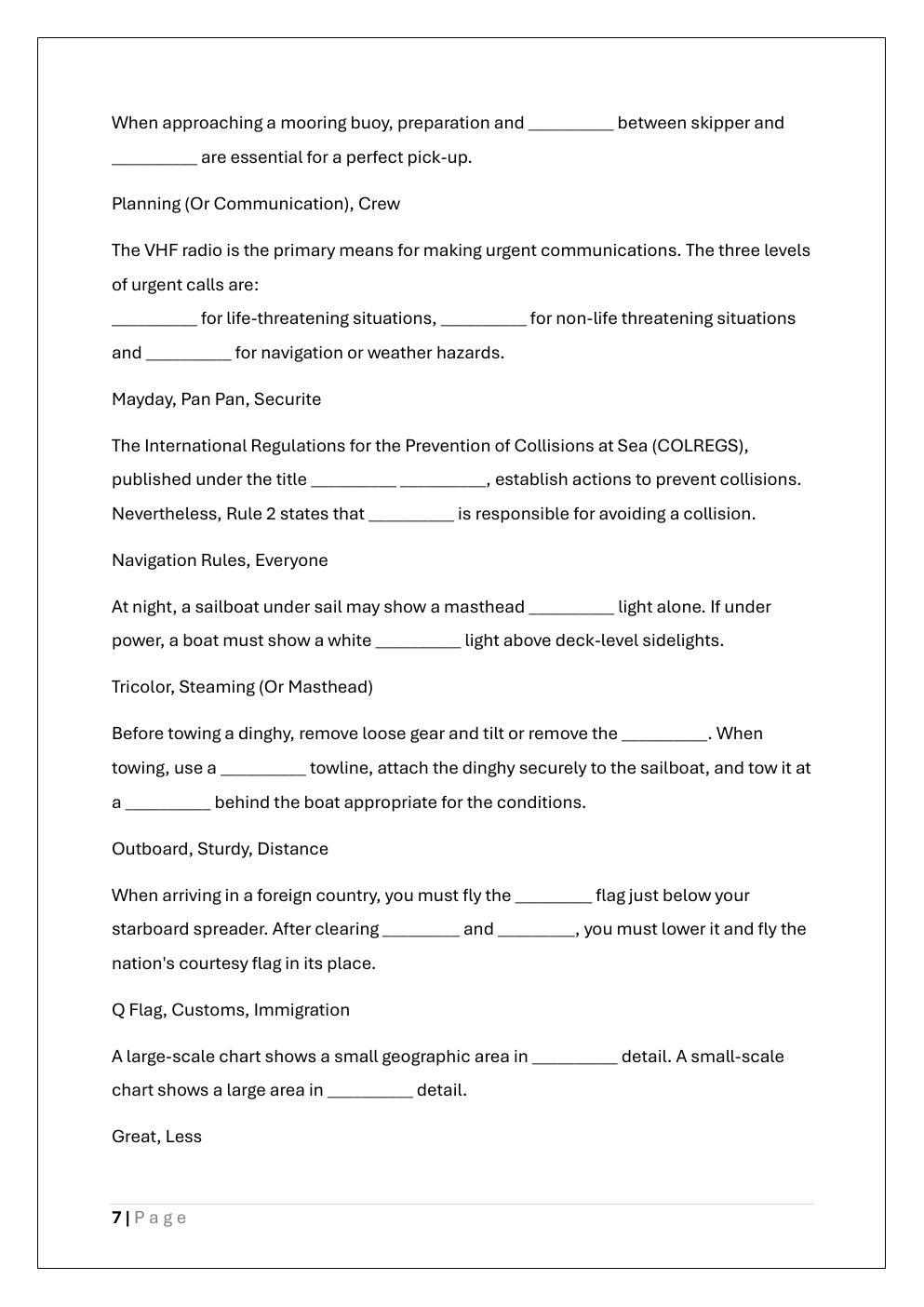 Preview page 7 of ASA 104 BAREBOAT CRUISING  CERTIFICATION EXAM