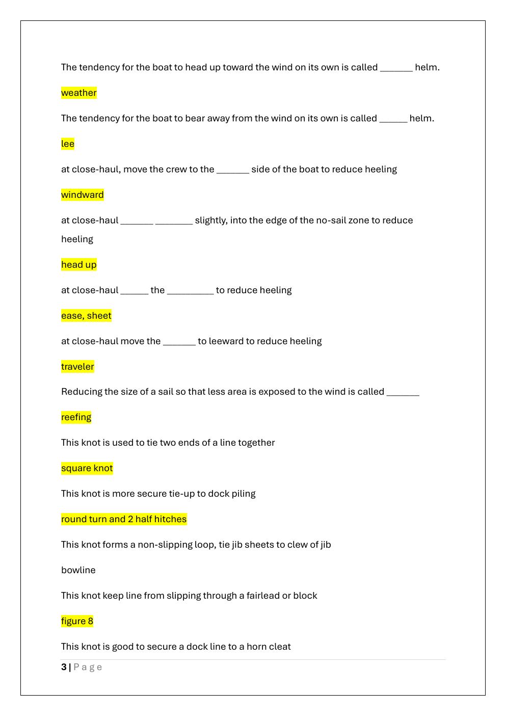 Preview page 3 of ASA 101 BASIC KEELBOAT SAILING  CERTIFICATION EXAM