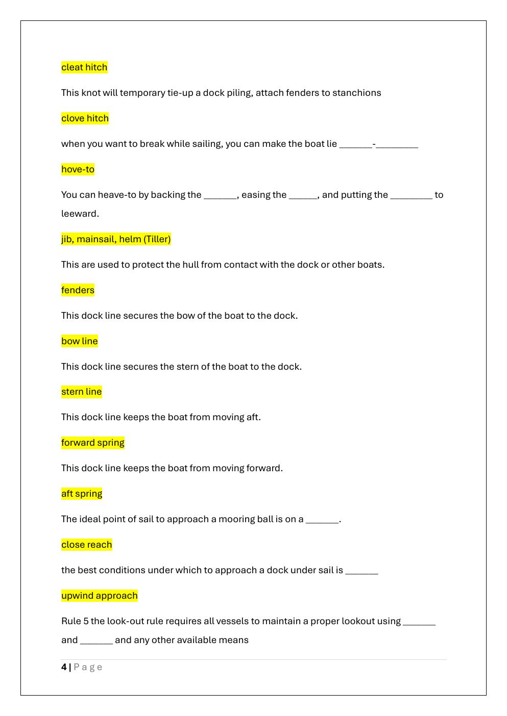 Preview page 4 of ASA 101 BASIC KEELBOAT SAILING  CERTIFICATION EXAM