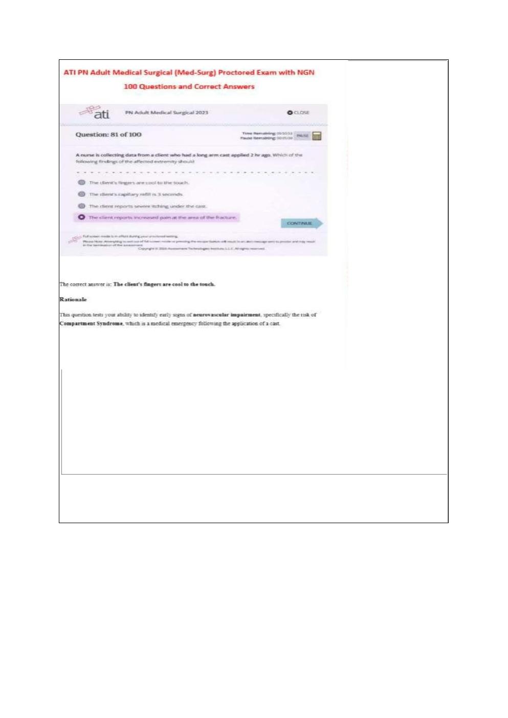 Preview page 4 of ATI RN Comprehensive Predictor 2026 Exit  Retake Exam with NGN and real screenshots  / with Questions and correct verifi
