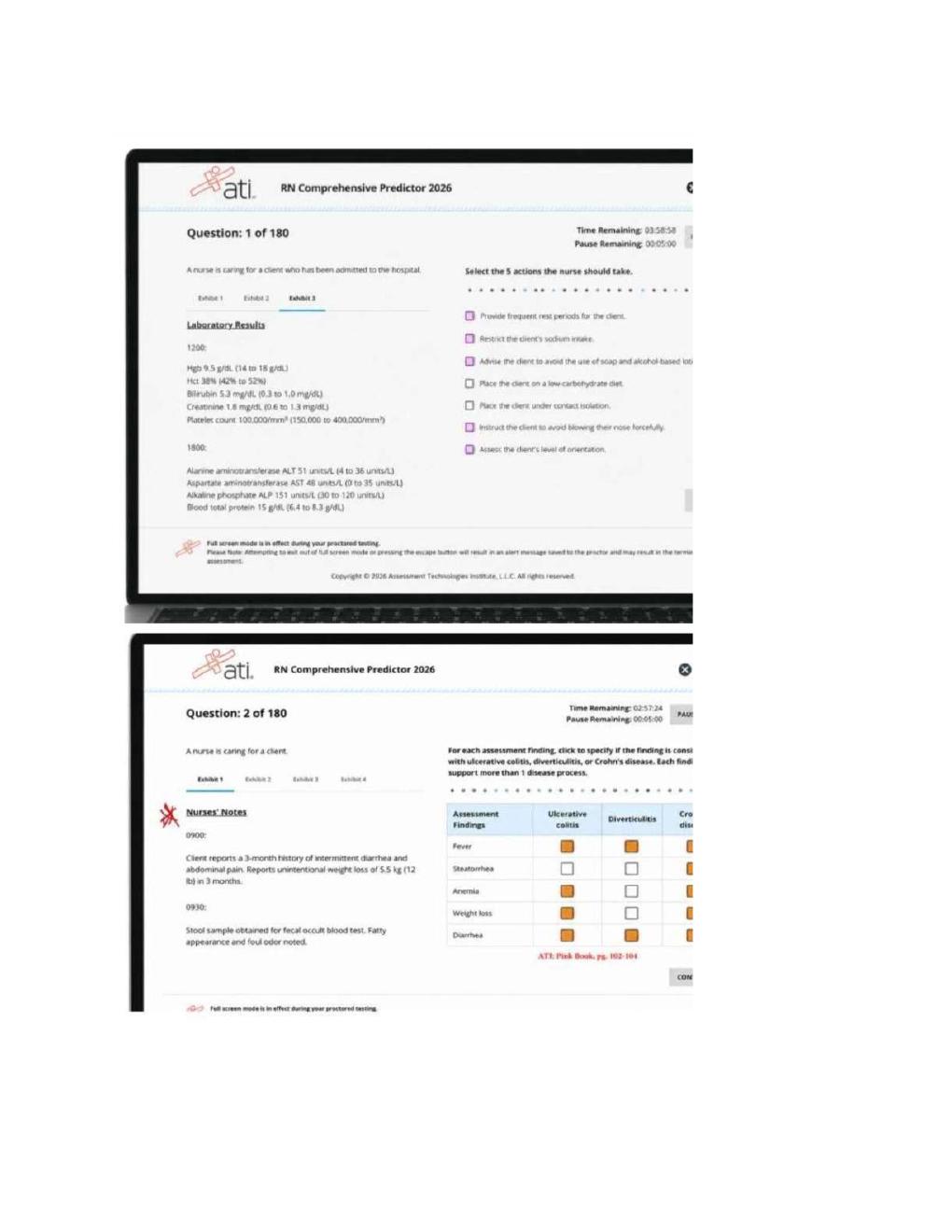 Preview page 2 of ATI RN Comprehensive Predictor Exit Exam  2026/ with screenshots Questions and correct  verified answers. Guaranteed pas