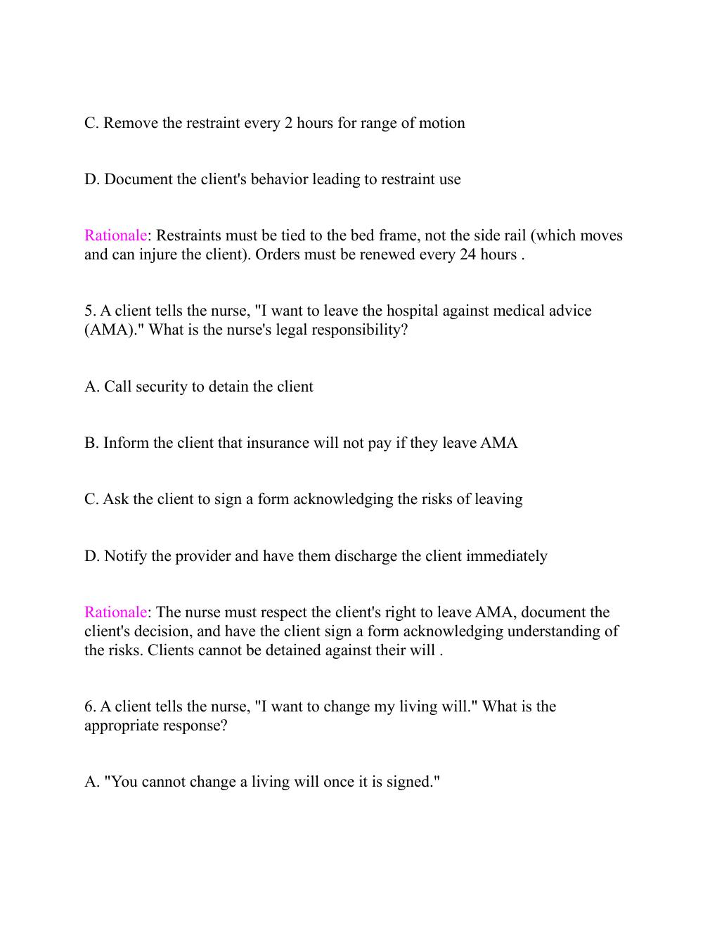 Preview page 7 of ATI RN Comprehensive Predictor Exit Exam  2026/ with screenshots Questions and correct  verified answers. Guaranteed pas