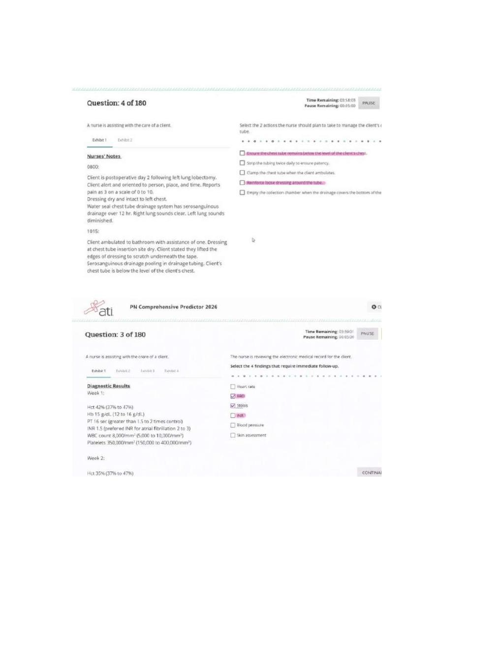 Preview page 2 of ATI PN Comprehensive Predictor Exit Level  3 Exam with NGN With screenshots,  questions, and correct verified answers.