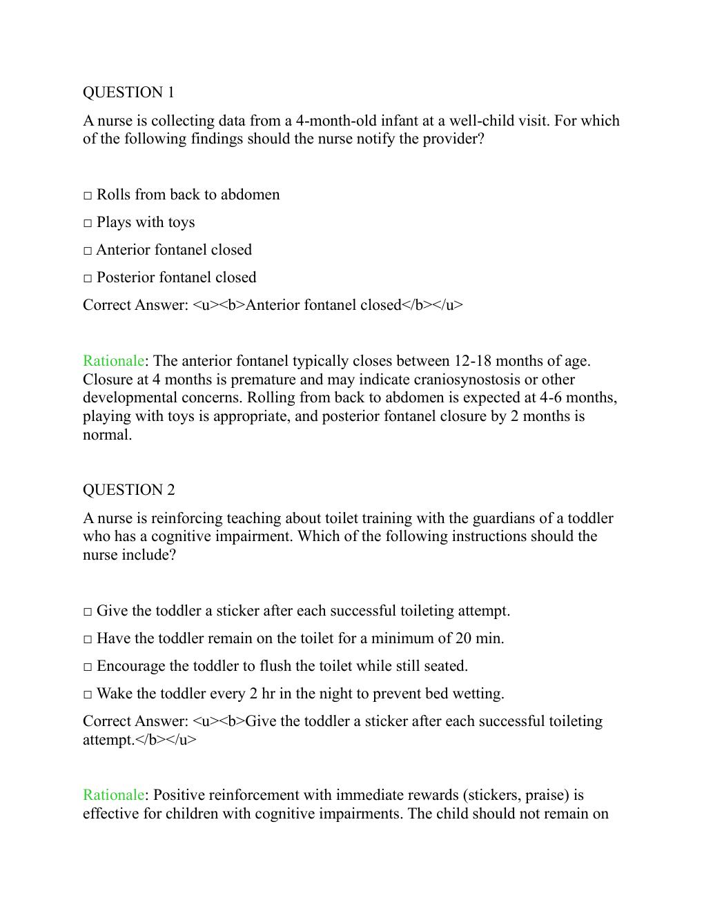 Preview page 6 of ATI PN Comprehensive Predictor Exit Level  3 Exam with NGN With screenshots,  questions, and correct verified answers.