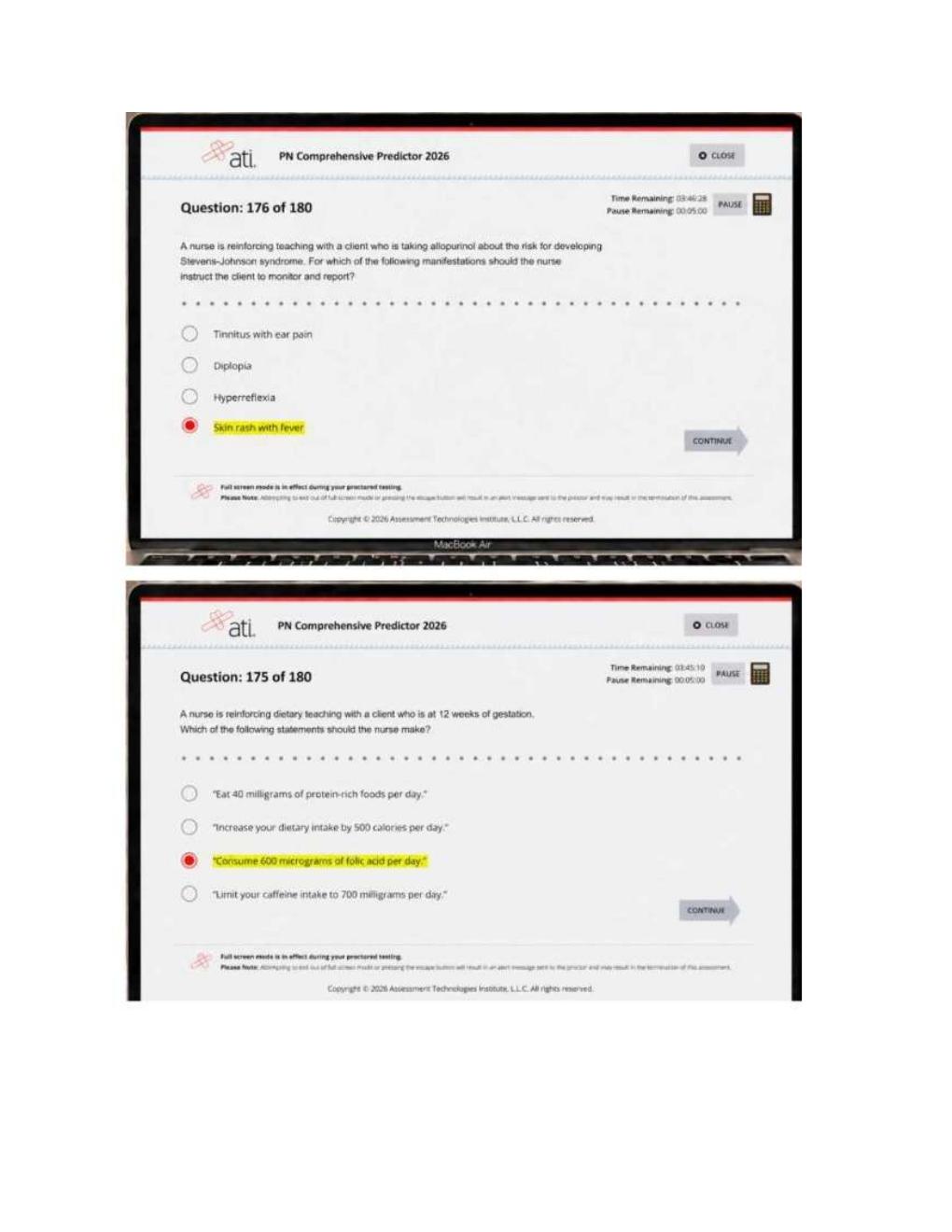 Preview page 3 of ATI PN Comprehensive Predictor Exit Level 3 Exam  2026 With screenshots, questions, and correct verified  answers. Guara