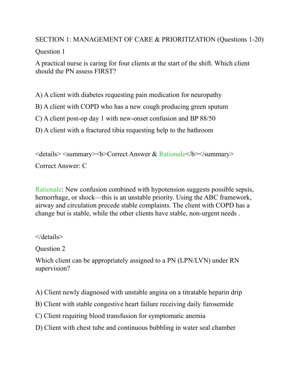 Preview page 5 of ATI PN Comprehensive Predictor Exit Level  3 Exam With screenshots, questions, and  correct verified answers. Guaranteed