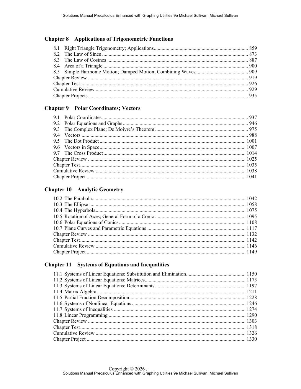 Preview page 6 of Solutions Manual Precalculus Enhanced with Graphing Utilities 9th Edition By Michael Sullivan, Michael Sullivan