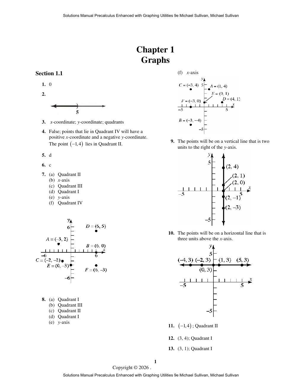 Preview page 8 of Solutions Manual Precalculus Enhanced with Graphing Utilities 9th Edition By Michael Sullivan, Michael Sullivan