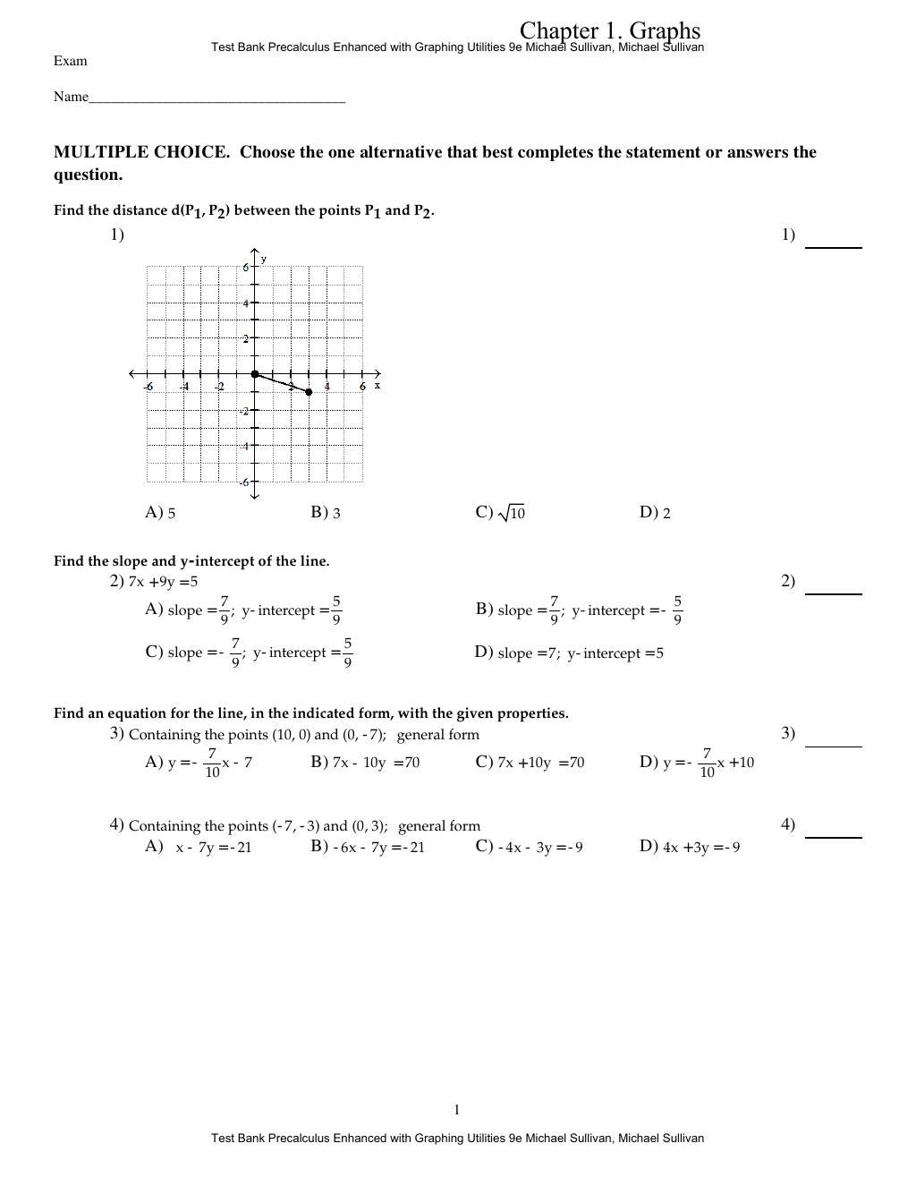 Preview page 4 of Test Bank Precalculus Enhanced with Graphing Utilities 9th Edition By Michael Sullivan, Michael Sullivan