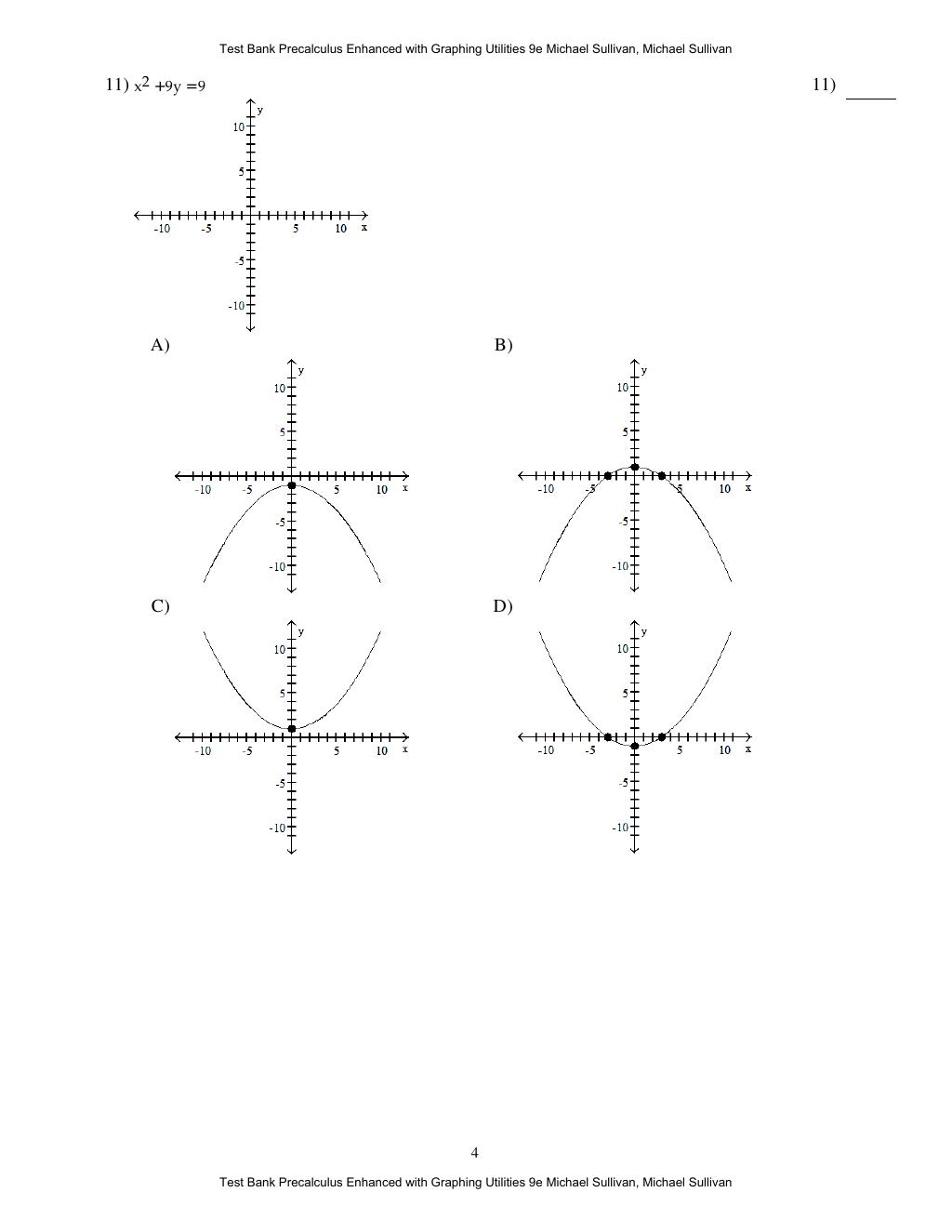 Preview page 7 of Test Bank Precalculus Enhanced with Graphing Utilities 9th Edition By Michael Sullivan, Michael Sullivan