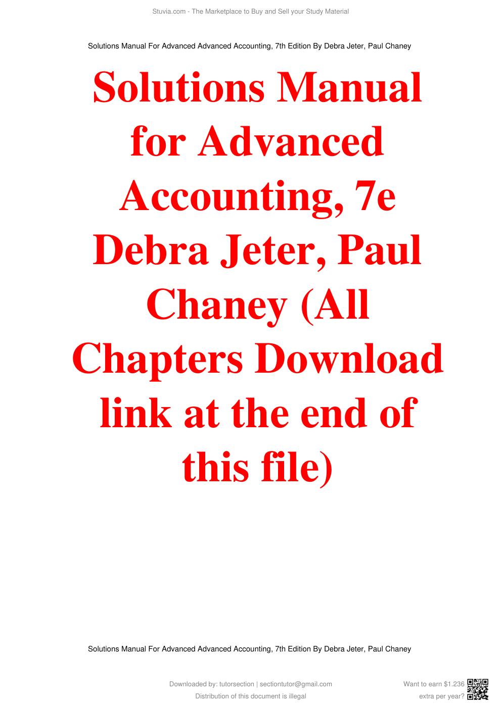 Preview page 2 of Solutions Manual For Advanced Accounting 7th Edition By Debra Jeter, Paul Chaney