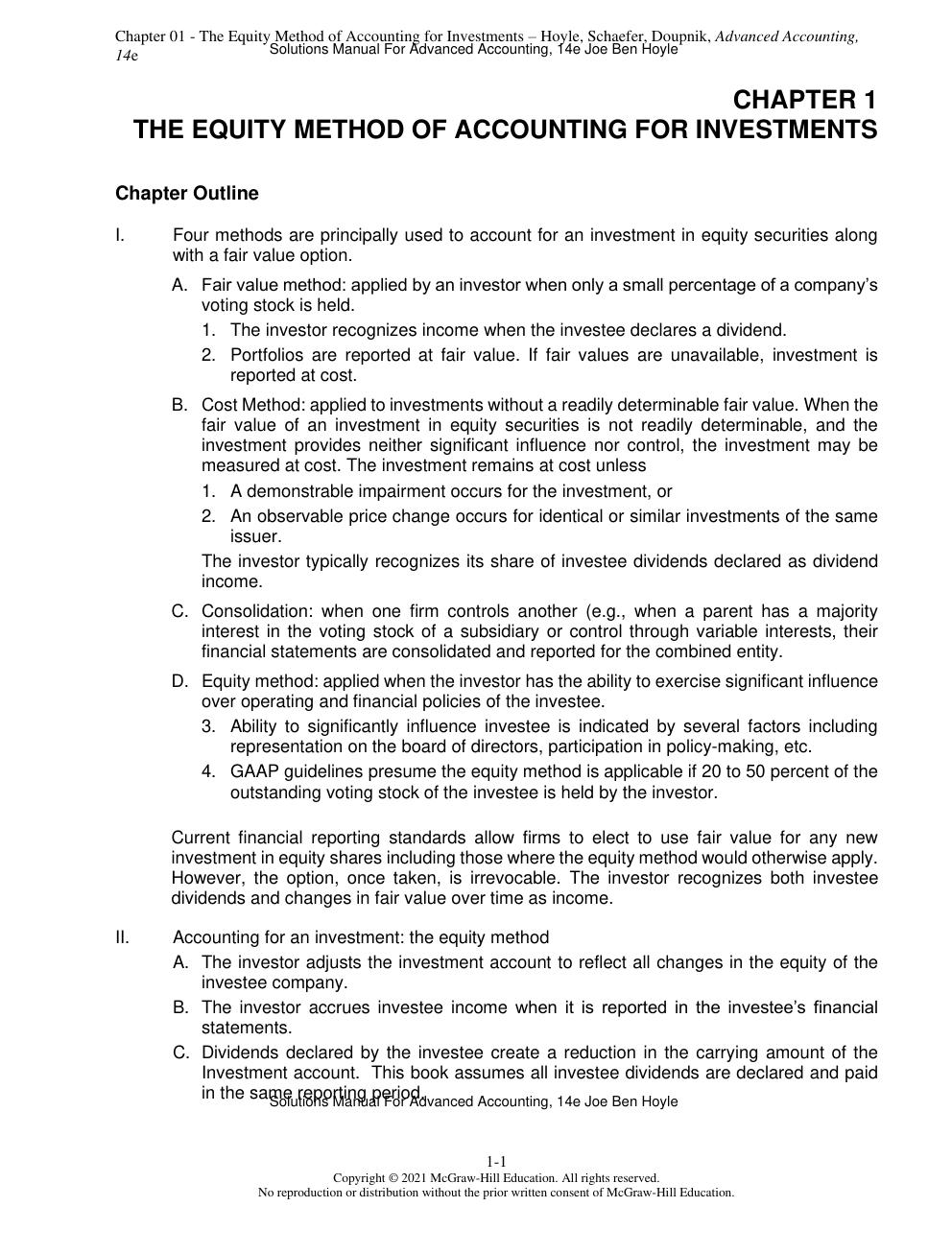 Preview page 3 of Solutions Manual For Advanced Accounting, 14th Edition By Joe Ben Hoyle