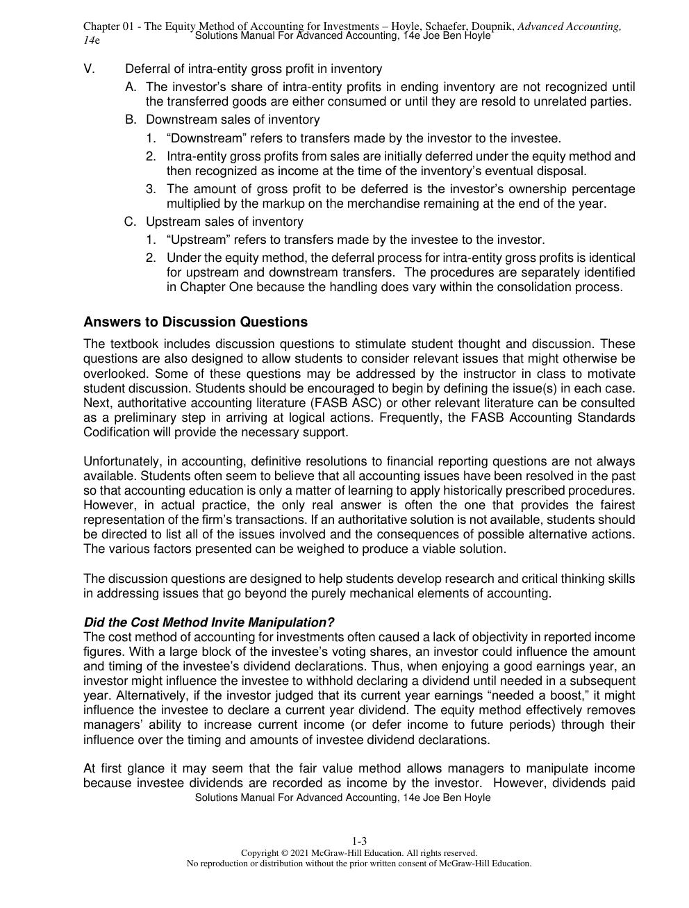 Preview page 5 of Solutions Manual For Advanced Accounting, 14th Edition By Joe Ben Hoyle