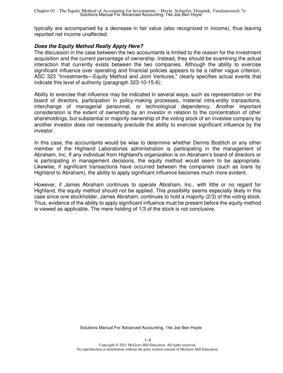 Preview page 6 of Solutions Manual For Advanced Accounting, 14th Edition By Joe Ben Hoyle