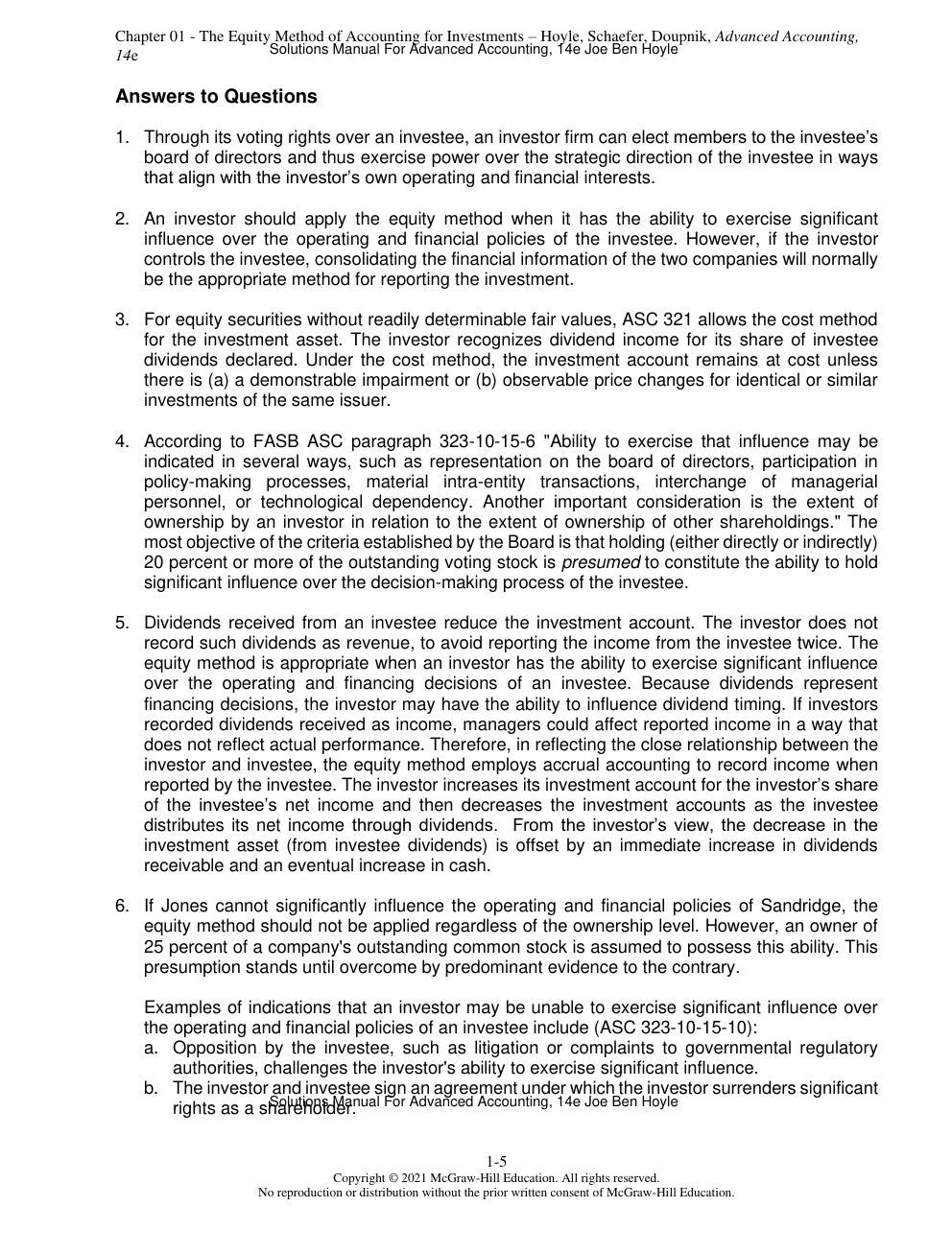 Preview page 7 of Solutions Manual For Advanced Accounting, 14th Edition By Joe Ben Hoyle
