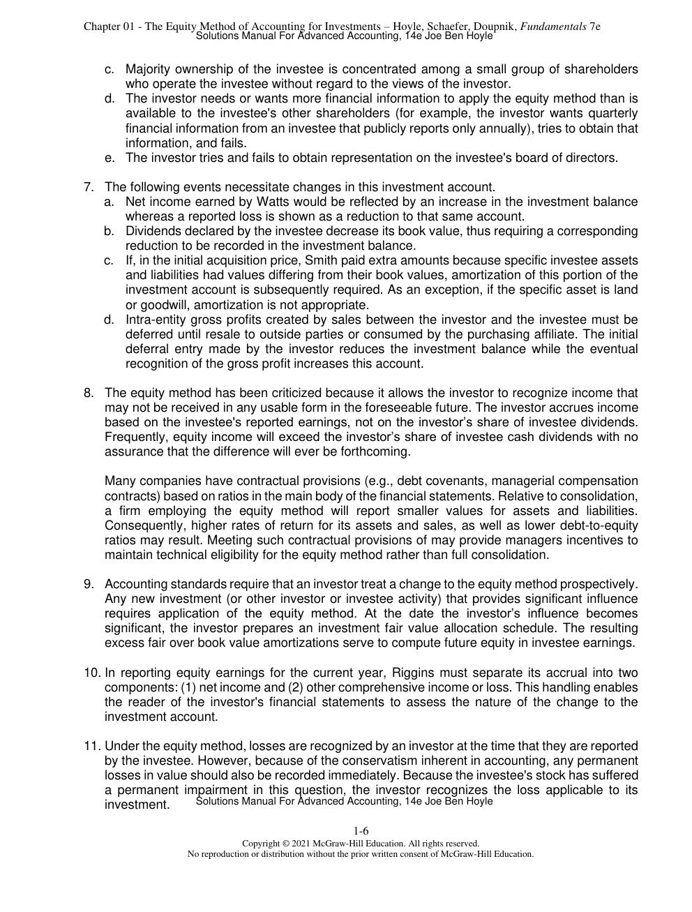 Preview page 8 of Solutions Manual For Advanced Accounting, 14th Edition By Joe Ben Hoyle