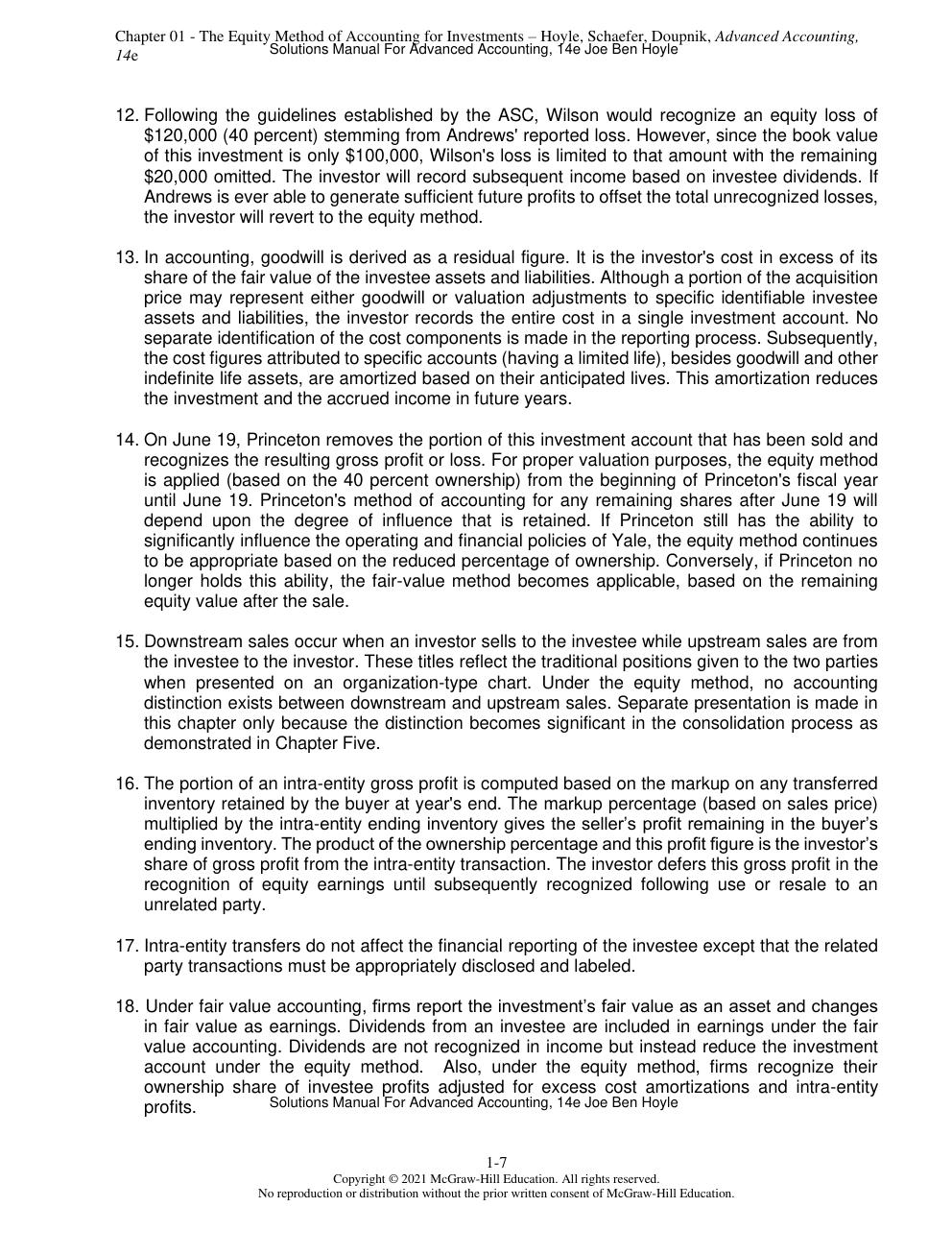 Preview page 9 of Solutions Manual For Advanced Accounting, 14th Edition By Joe Ben Hoyle