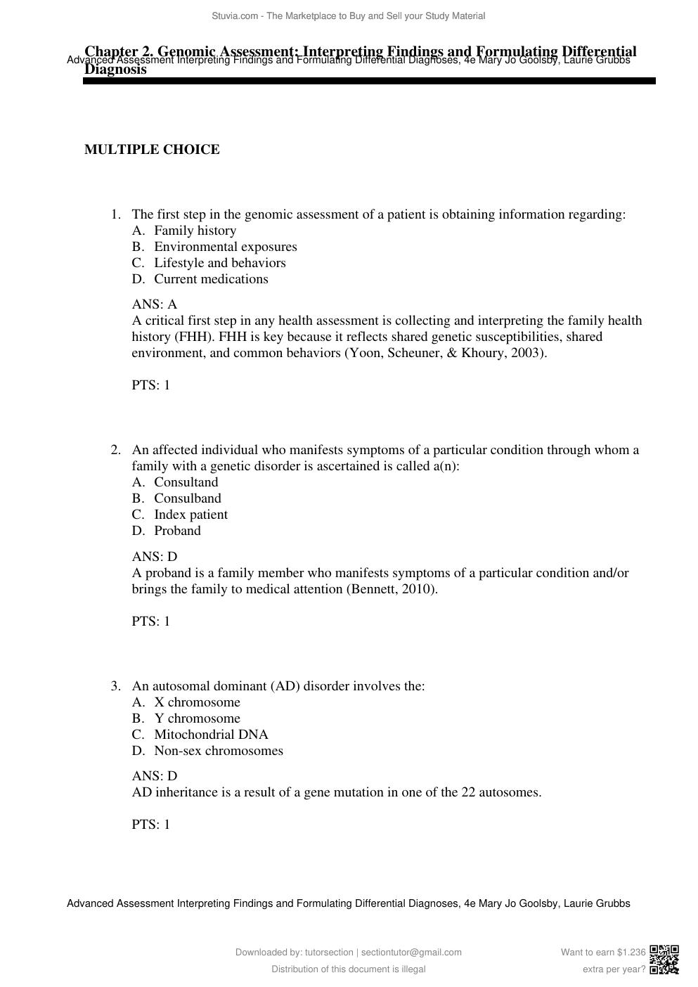 Preview page 7 of Test Bank For Advanced Assessment Interpreting Findings and Formulating Differential Diagnoses 4th Edition By Mary Jo Go