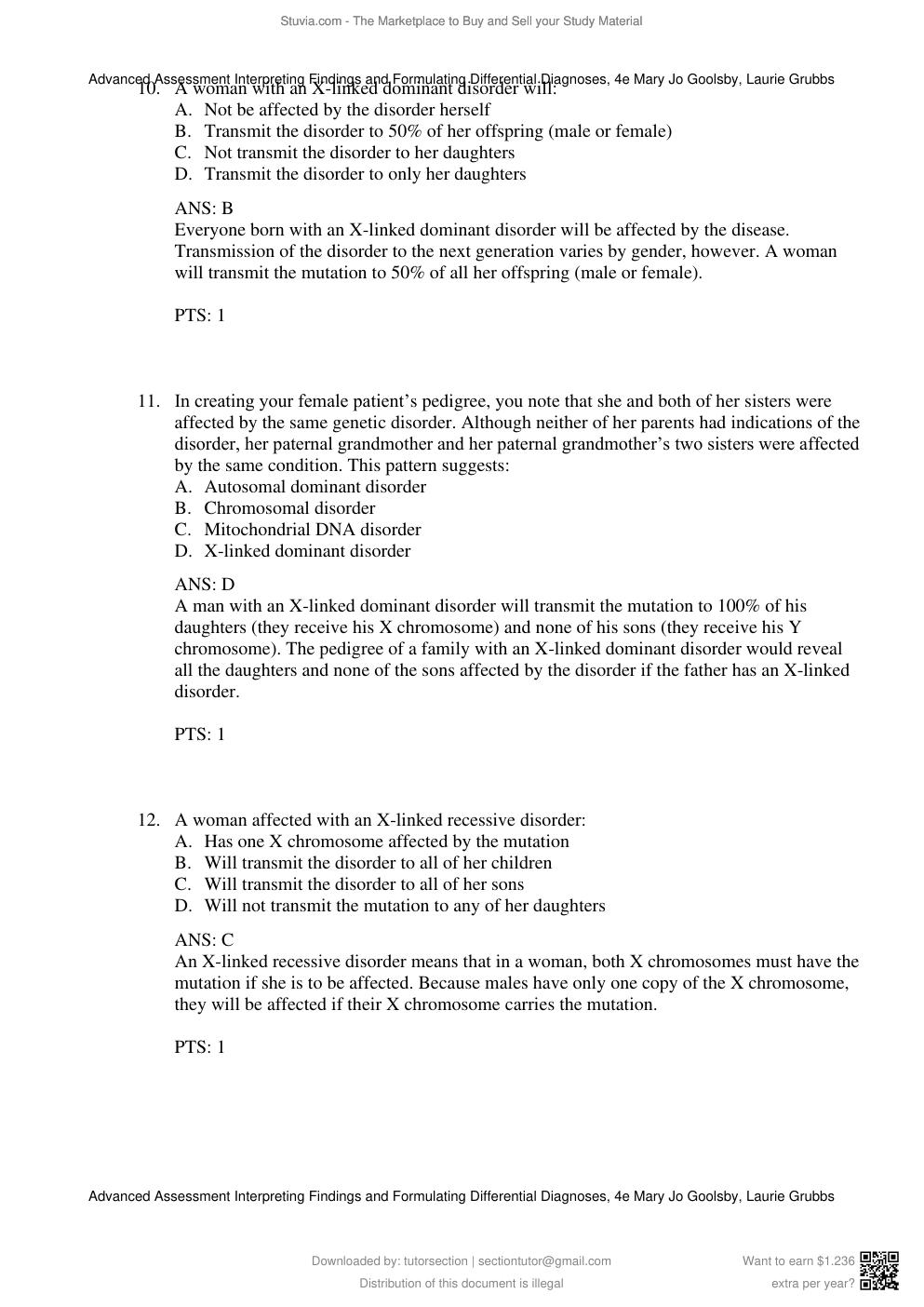 Preview page 10 of Test Bank For Advanced Assessment Interpreting Findings and Formulating Differential Diagnoses 4th Edition By Mary Jo Go
