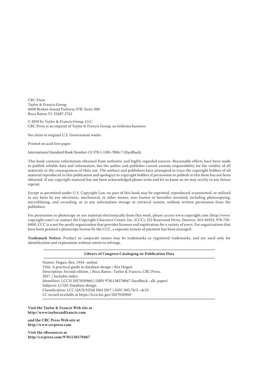 Preview page 5 of eBook [PDF] A Practical Guide to Database Design 2nd Edition By Hogan, Rex