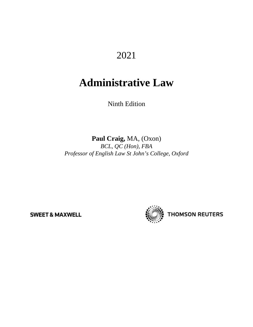 Preview page 3 of Administrative Law 9th Edition By Craig, Paul