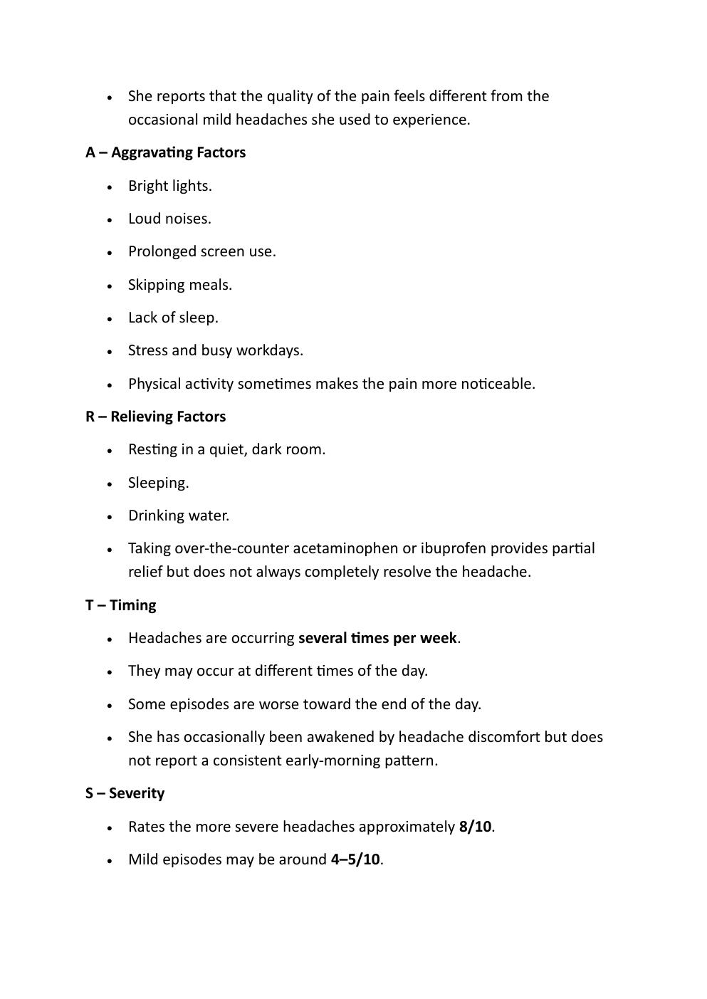 Preview page 5 of IHUMAN COMPREHENSIVE CASE  STUDY. KATHLEEN PARKS. 26 YEAR-OLD. REASON FOR  ENCOUNTER: MORE FREQUENT  SEVERE HEADACHES.