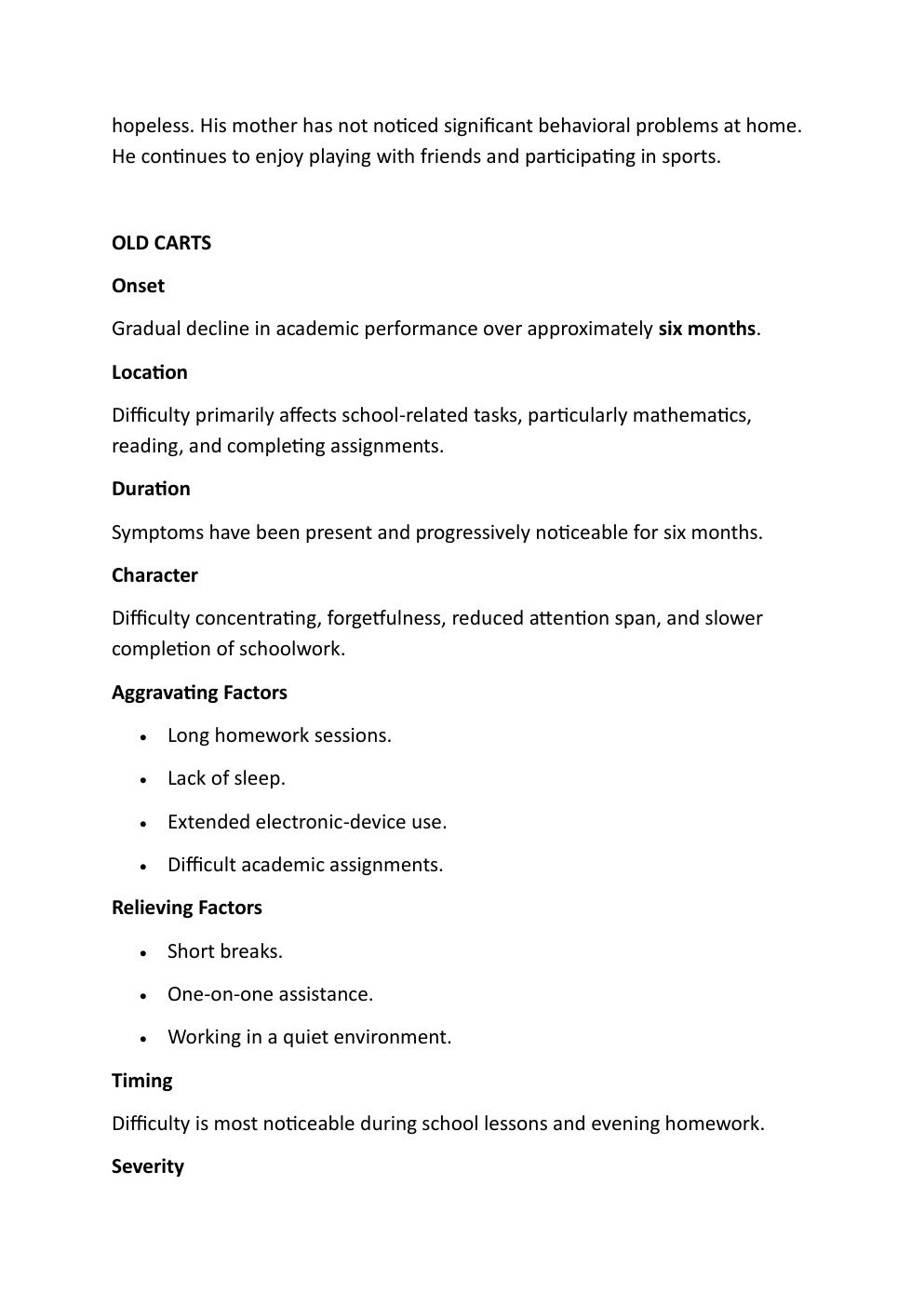 Preview page 4 of IHUMAN COMPREHENSIVE CASE  STUDY. 10-YEAR-OLD SLOAN  GLEN. REASON FOR ENCOUNTER:  SLIPPING GRADES.   EXAM STUDY GUIDE. G
