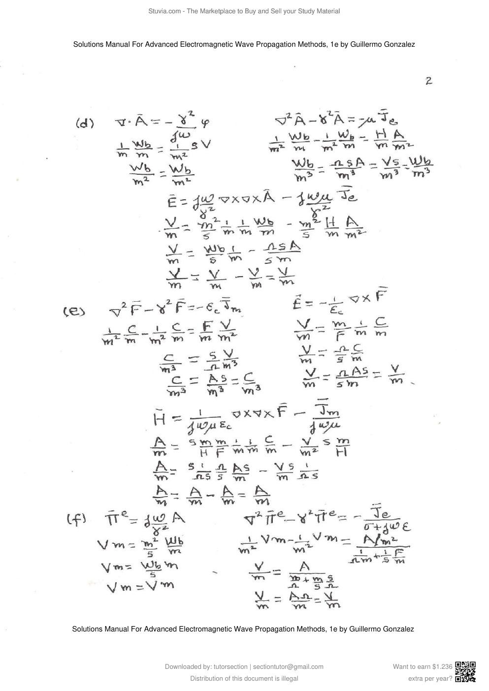 Preview page 4 of Solutions Manual For Advanced Electromagnetic Wave Propagation Methods, 1st Edition By Guillermo Gonzalez