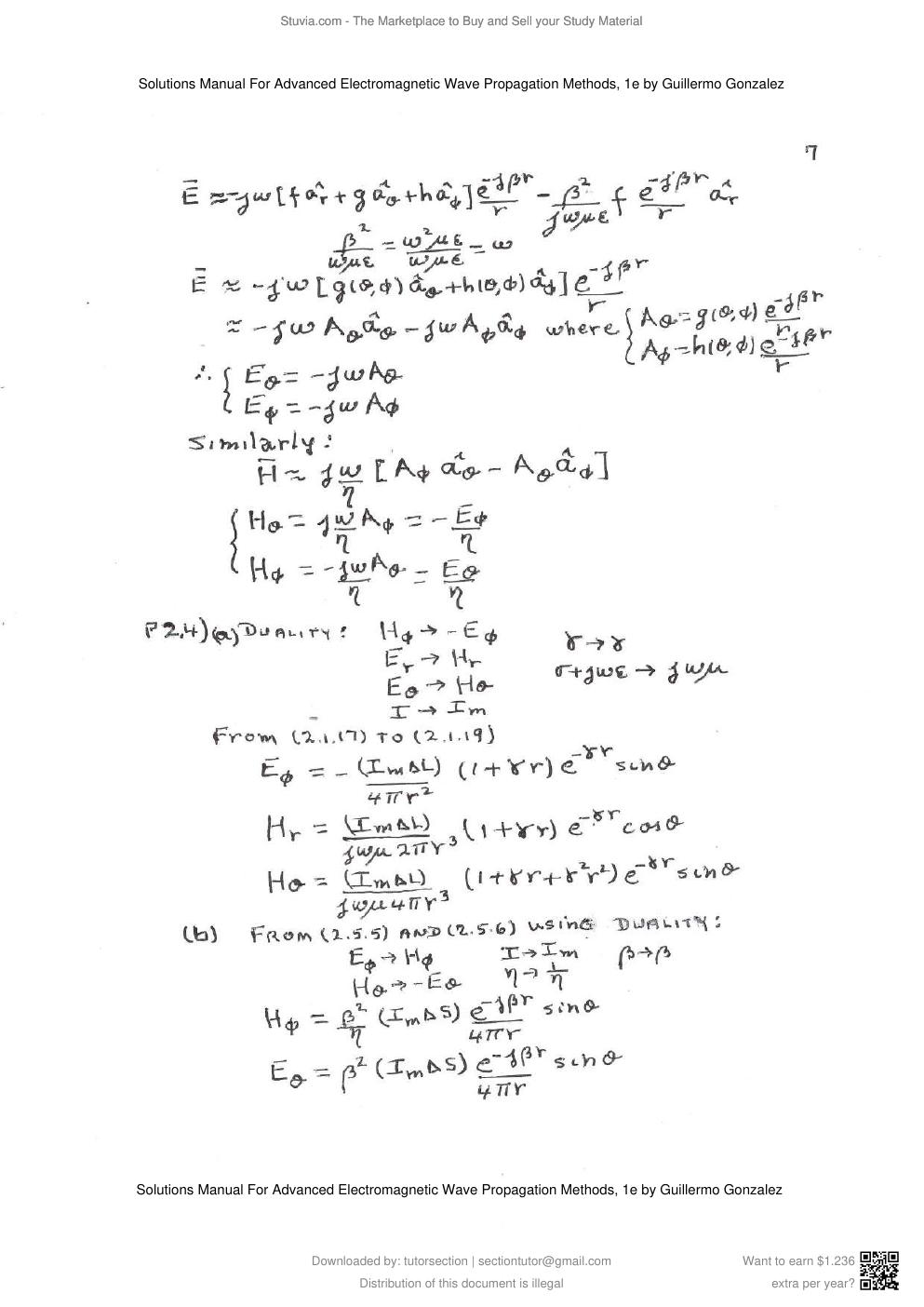 Preview page 9 of Solutions Manual For Advanced Electromagnetic Wave Propagation Methods, 1st Edition By Guillermo Gonzalez