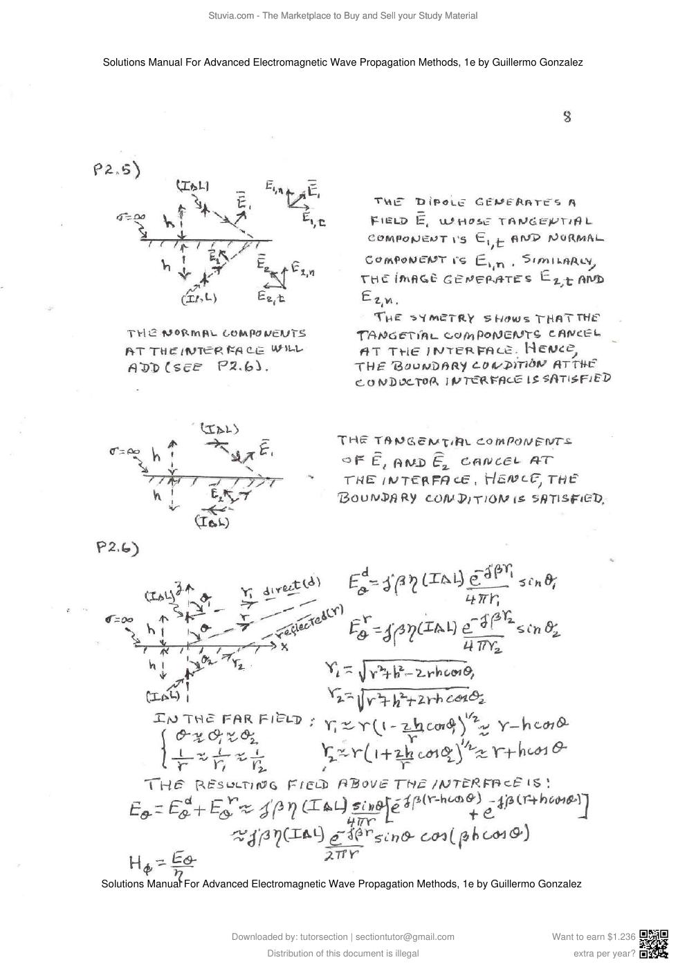 Preview page 10 of Solutions Manual For Advanced Electromagnetic Wave Propagation Methods, 1st Edition By Guillermo Gonzalez